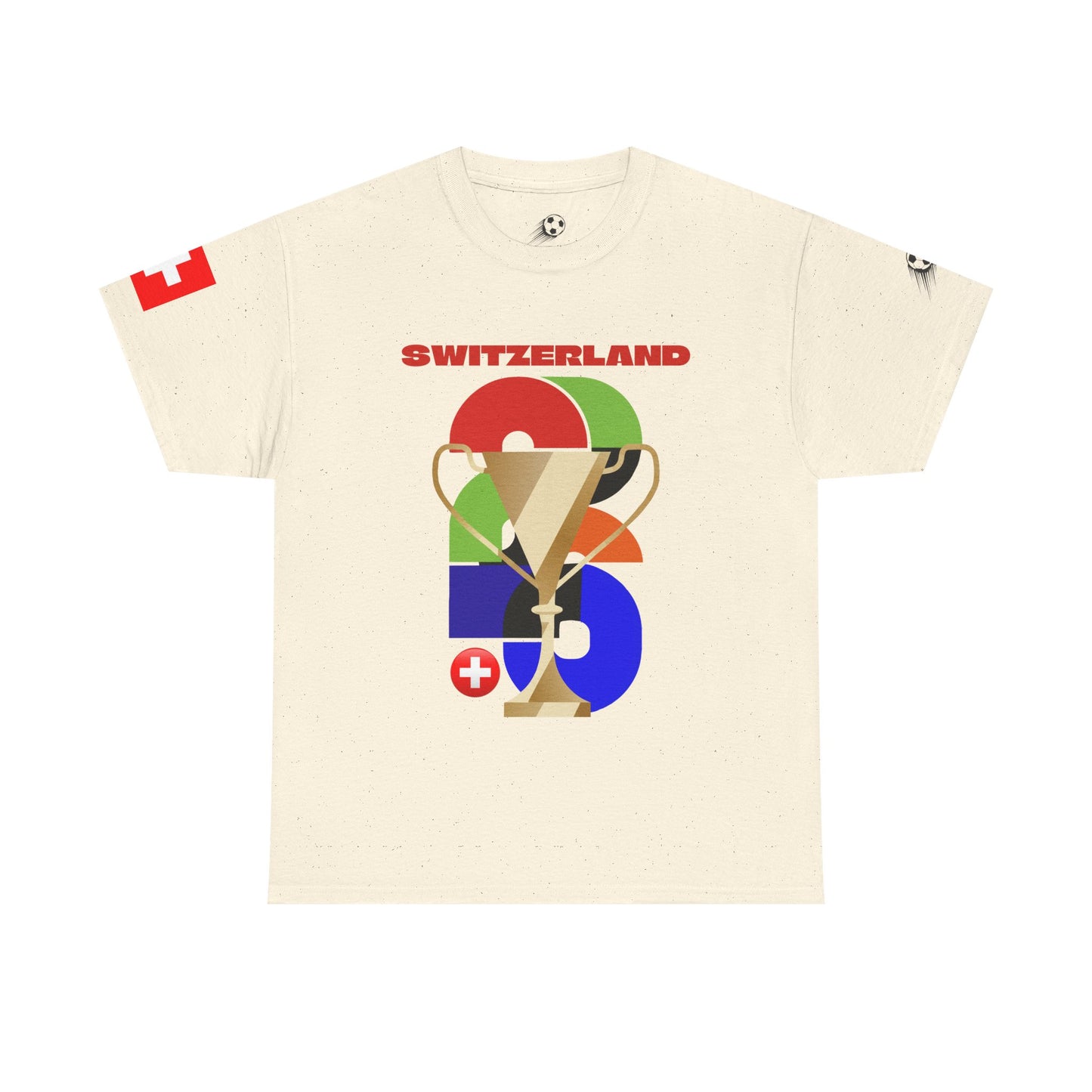 Switzerland Football T-Shirt - Unisex Switzerland Soccer Fan Tee with Flag (2026)