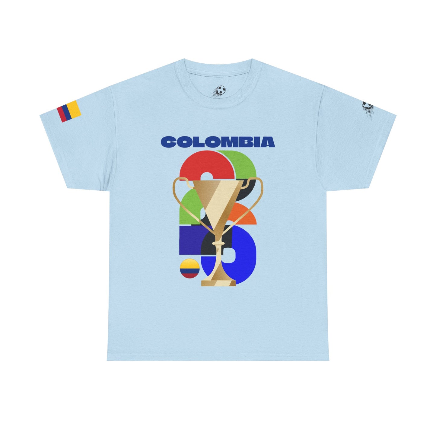 Colombia Football T-Shirt - Unisex Colombia Soccer Fan Tee with Flag (2026)