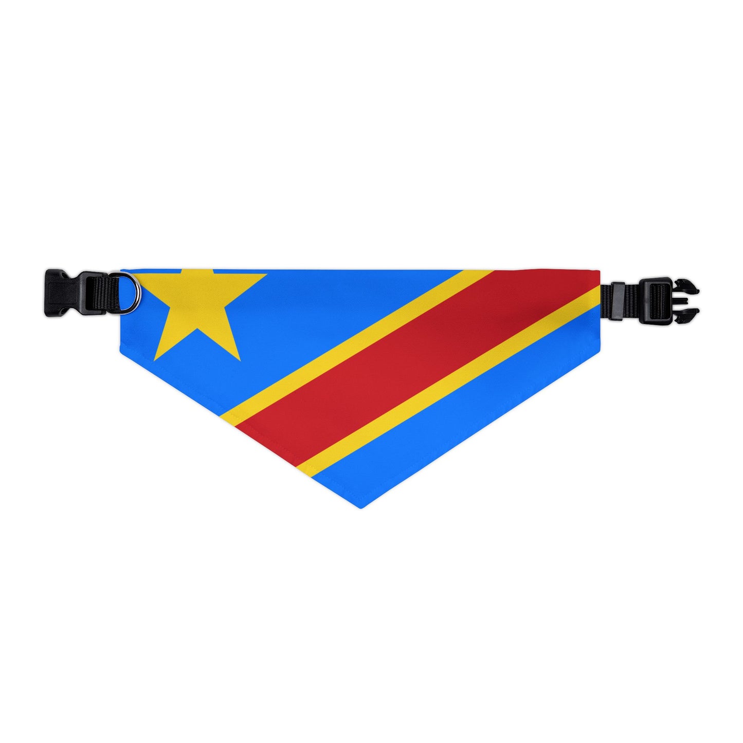 DR Congo Soccer Dog Bandana — Congolese Flag Snap-On Pet Bandana, Fan Gear