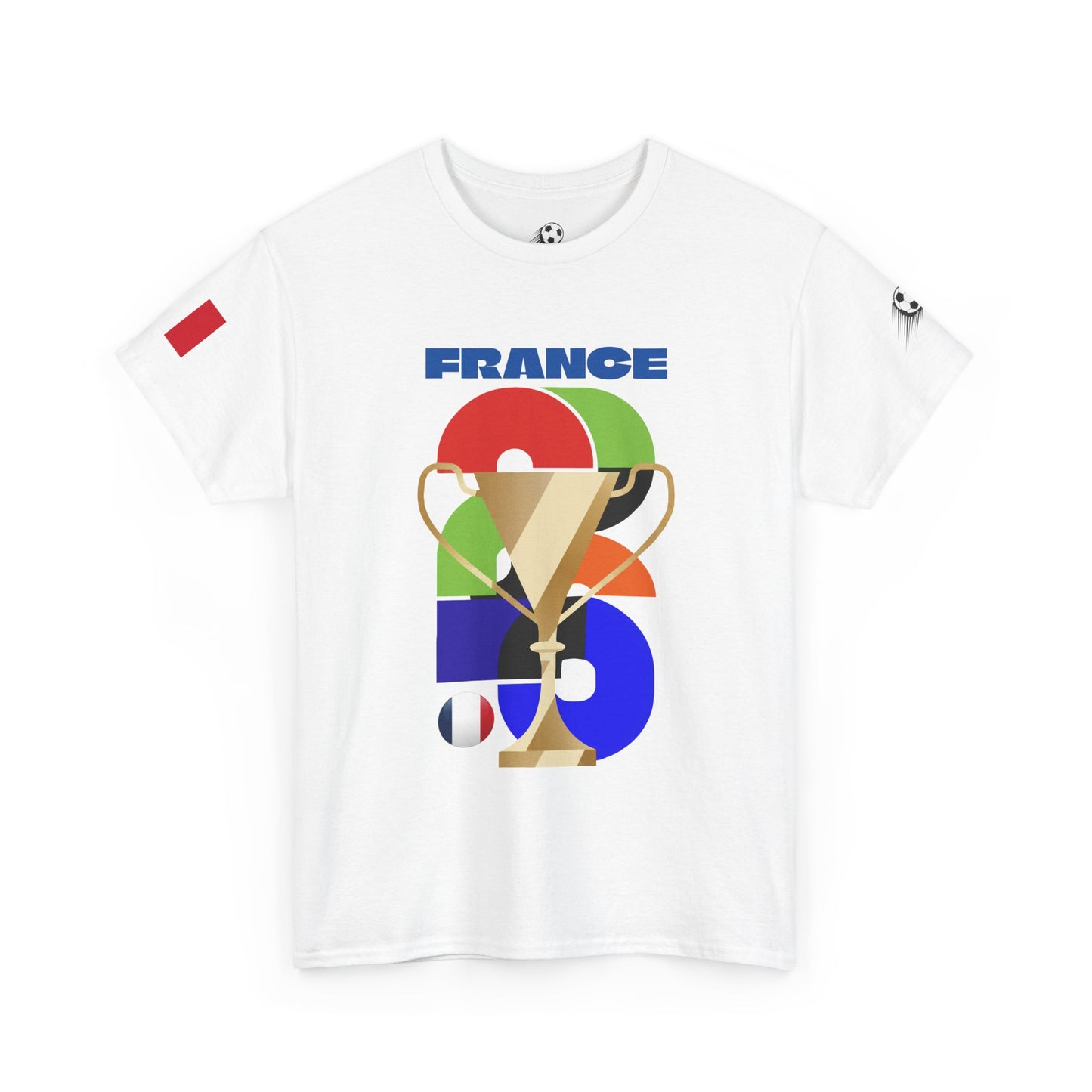 France Football T-Shirt - Unisex France Soccer Fan Tee with Flag (2026)