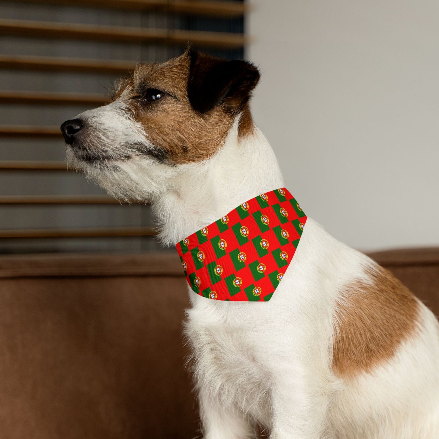 Portugal Soccer Dog Bandana — Portuguese Flag Snap-On Pet Bandana, Fan Gear