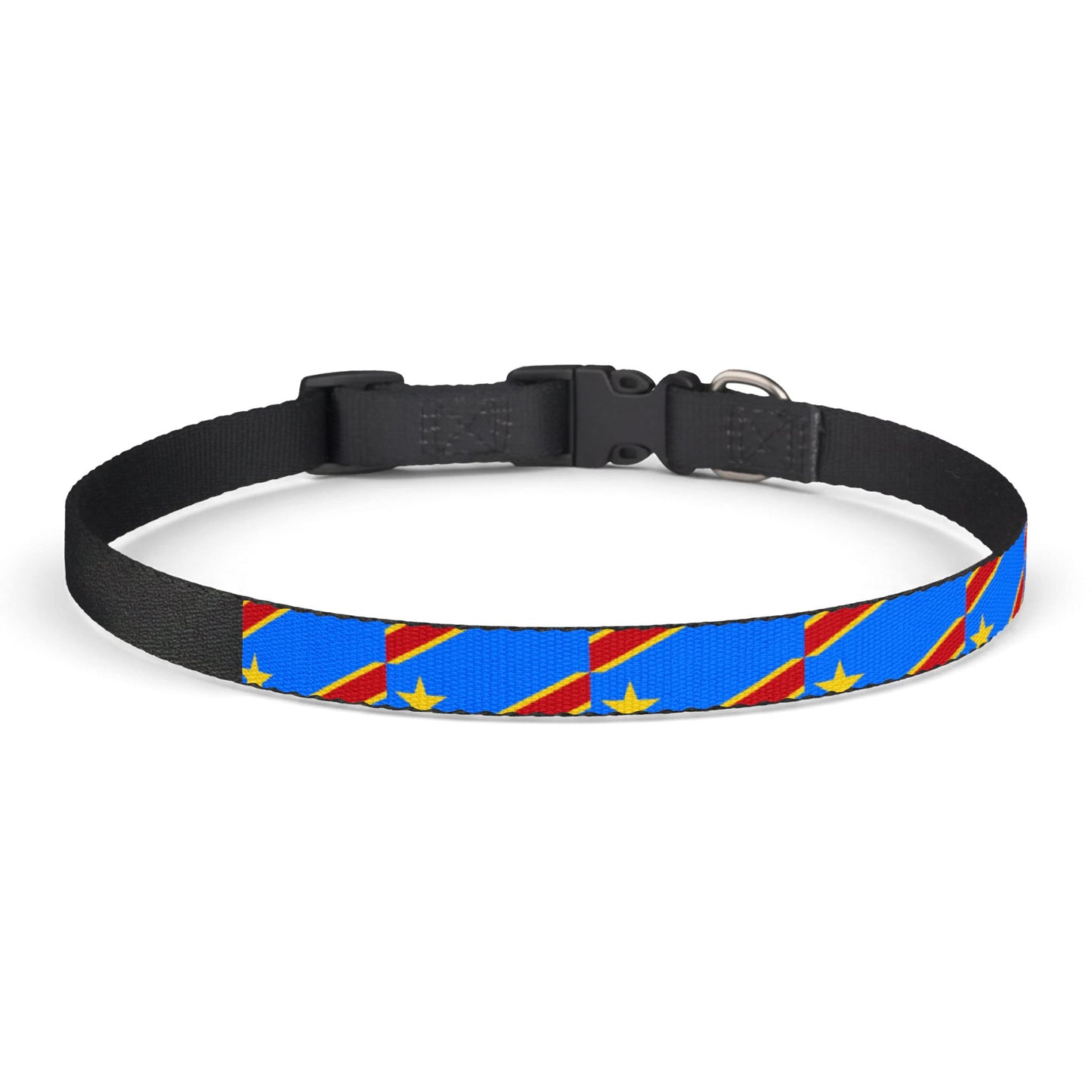 DR Congo Soccer Dog Collar — Congolese Flag Clip-On Pet Collar, Fan Gear
