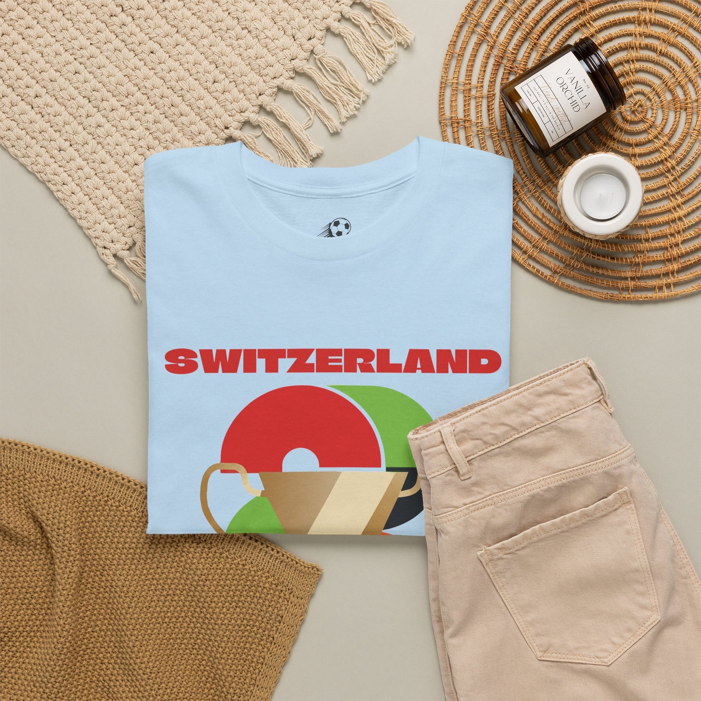 Switzerland Football T-Shirt - Unisex Switzerland Soccer Fan Tee with Flag (2026)