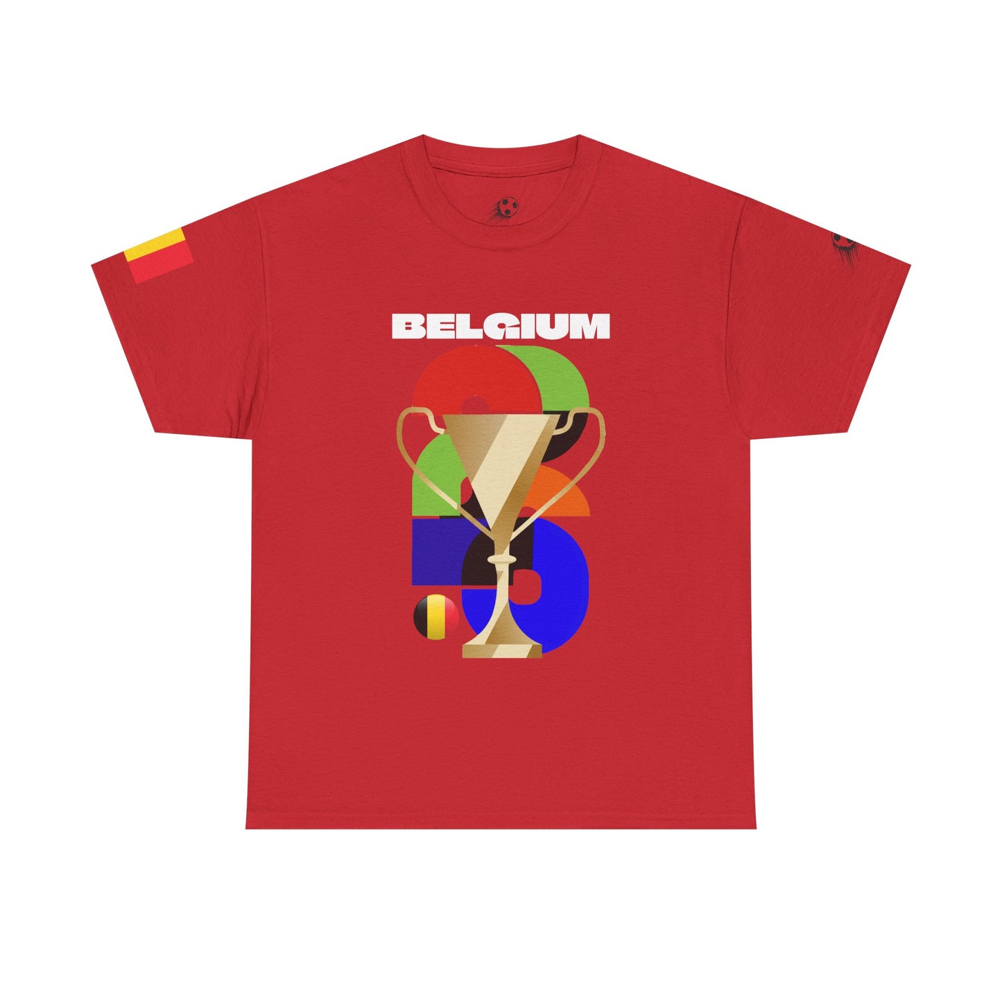 Belgium Football T-Shirt - Unisex Belgium Soccer Fan Tee with Flag (2026)