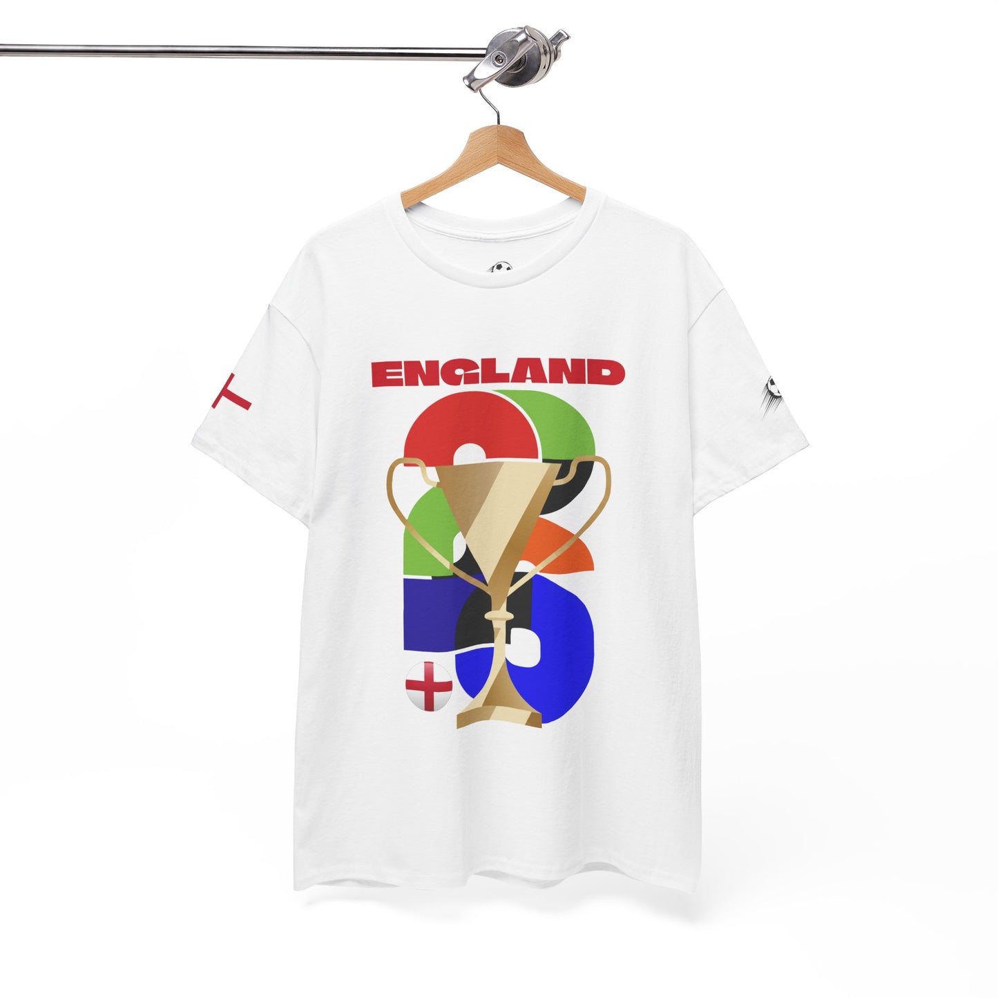 England Football T-Shirt - Unisex England Soccer Fan Tee with Flag (2026)