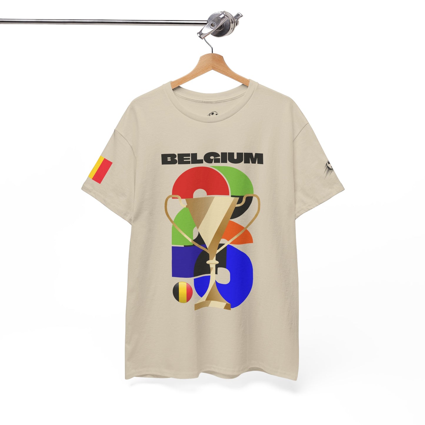 Belgium Football T-Shirt - Unisex Belgium Soccer Fan Tee with Flag (2026)