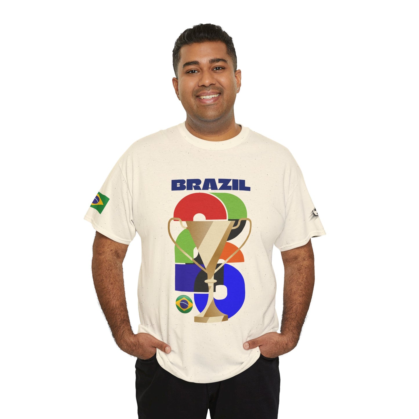 Brazil Football T-Shirt - Unisex Brazil Soccer Fan Tee with Flag (2026)