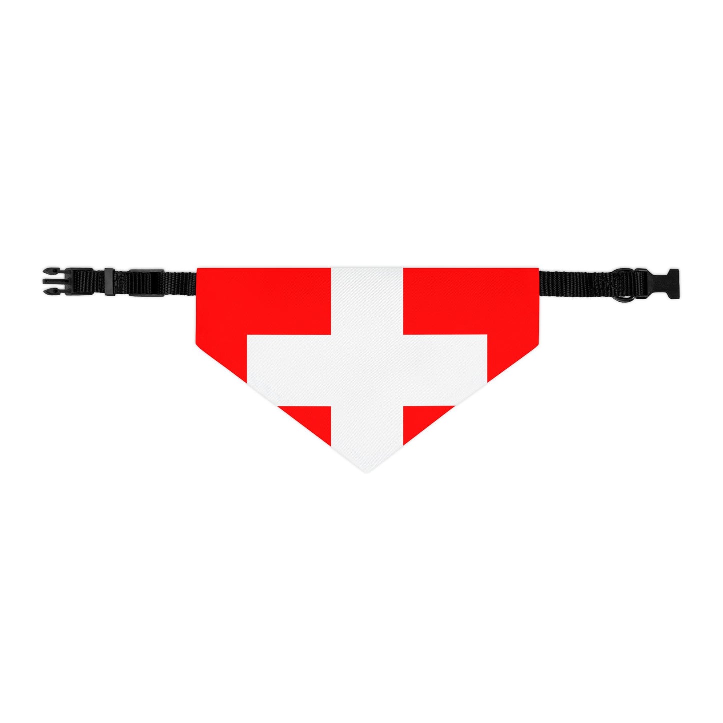 Switzerland Soccer Dog Bandana — Swiss Flag Snap-On Pet Bandana, Fan Gear