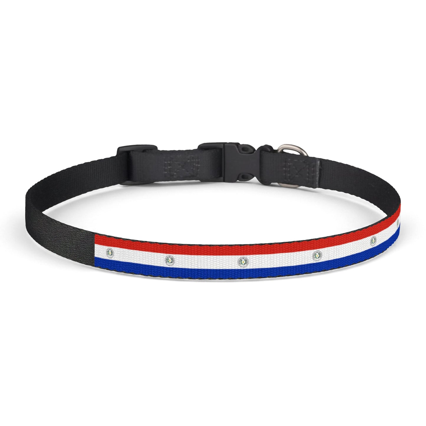 Paraguay Soccer Dog Collar — Paraguayan Flag Grid Clip-On Pet Collar, Fan Gear