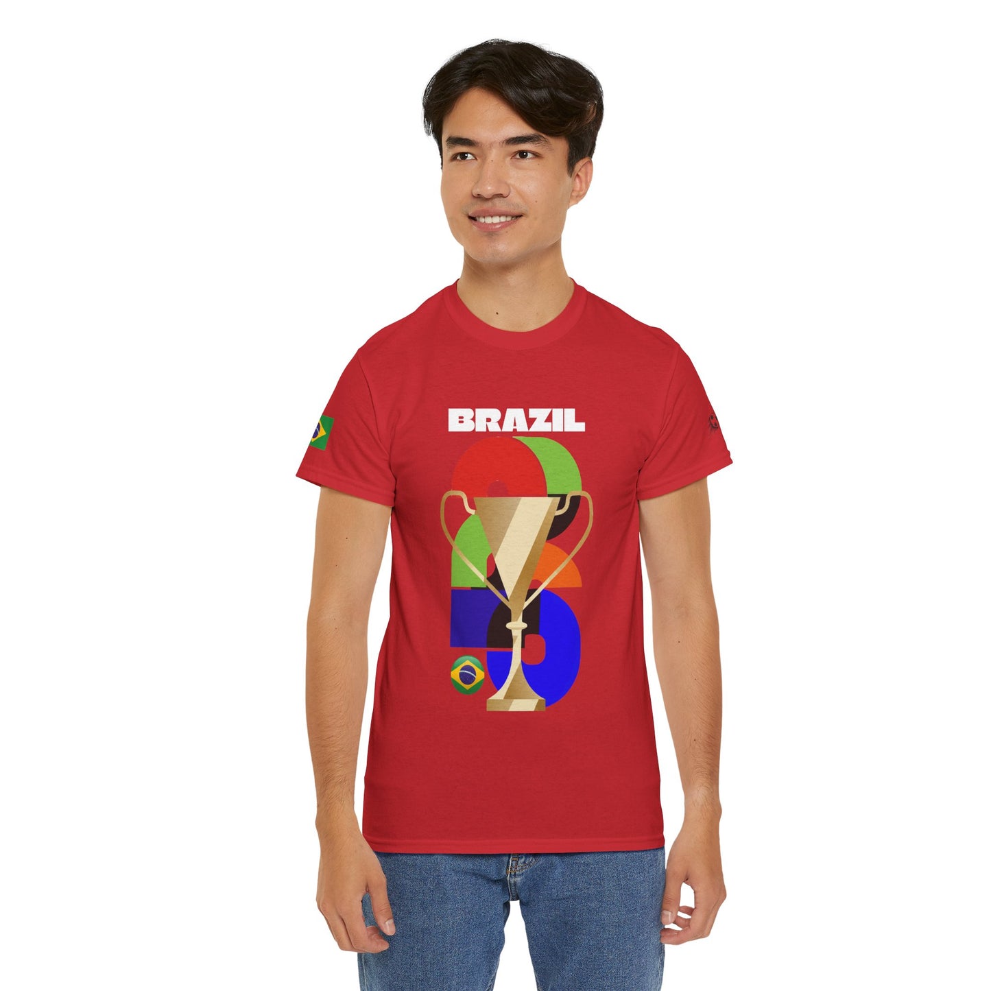 Brazil Football T-Shirt - Unisex Brazil Soccer Fan Tee with Flag (2026)