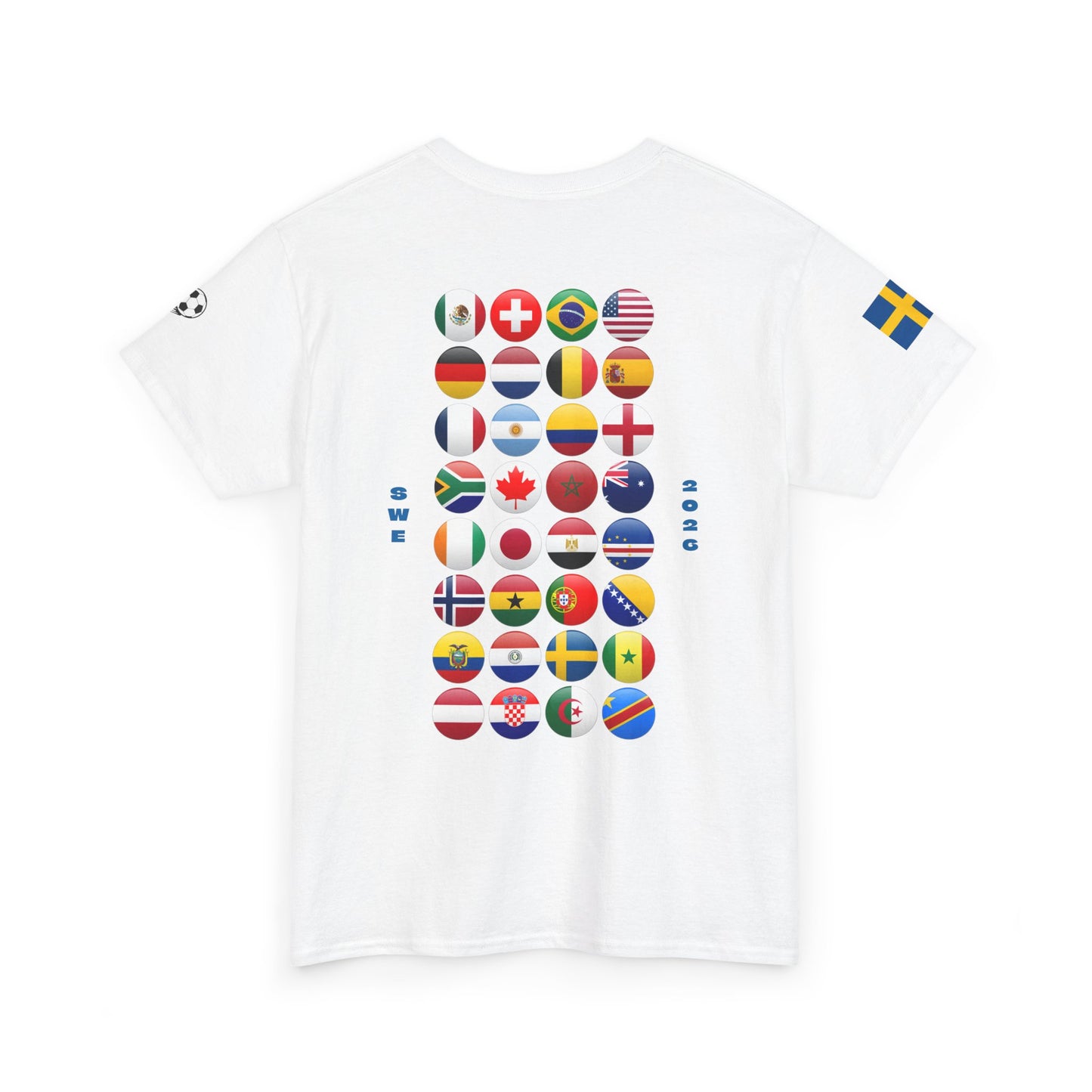 Sweden Football T-Shirt - Unisex Sweden Soccer Fan Tee with Flag (2026)