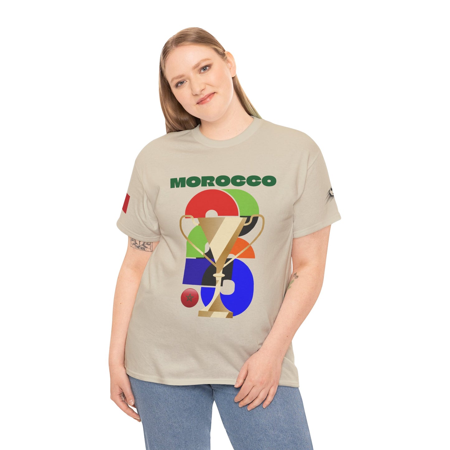 Morocco Football T-Shirt - Unisex Morocco Soccer Fan Tee with Flag (2026)