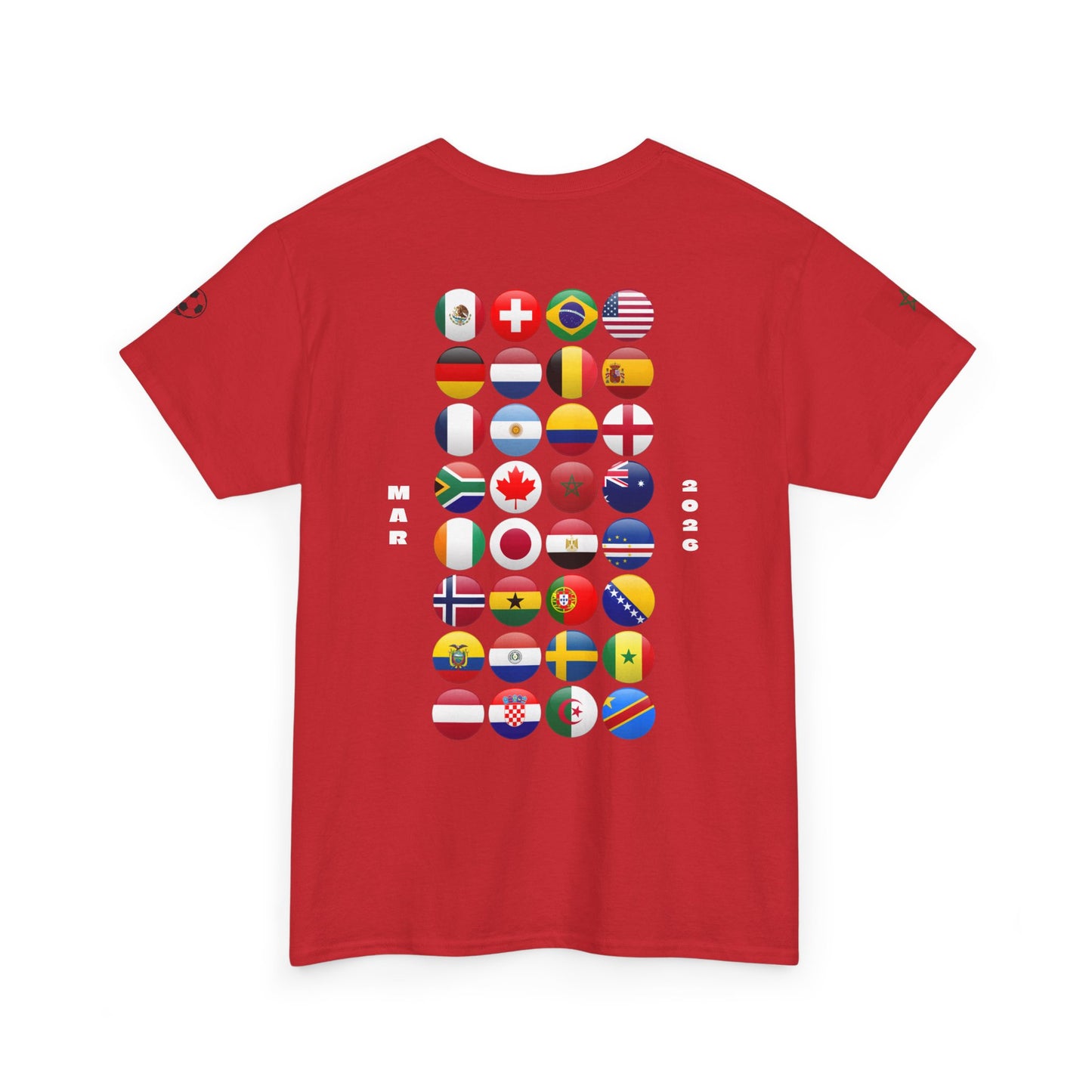 Morocco Football T-Shirt - Unisex Morocco Soccer Fan Tee with Flag (2026)