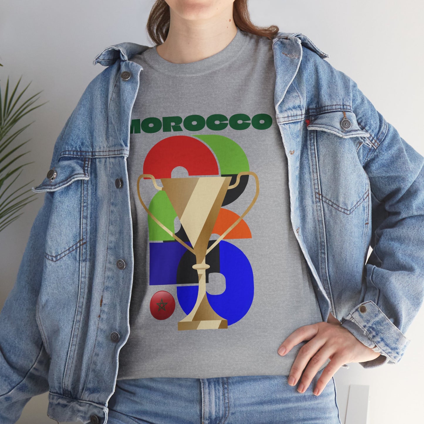 Morocco Football T-Shirt - Unisex Morocco Soccer Fan Tee with Flag (2026)