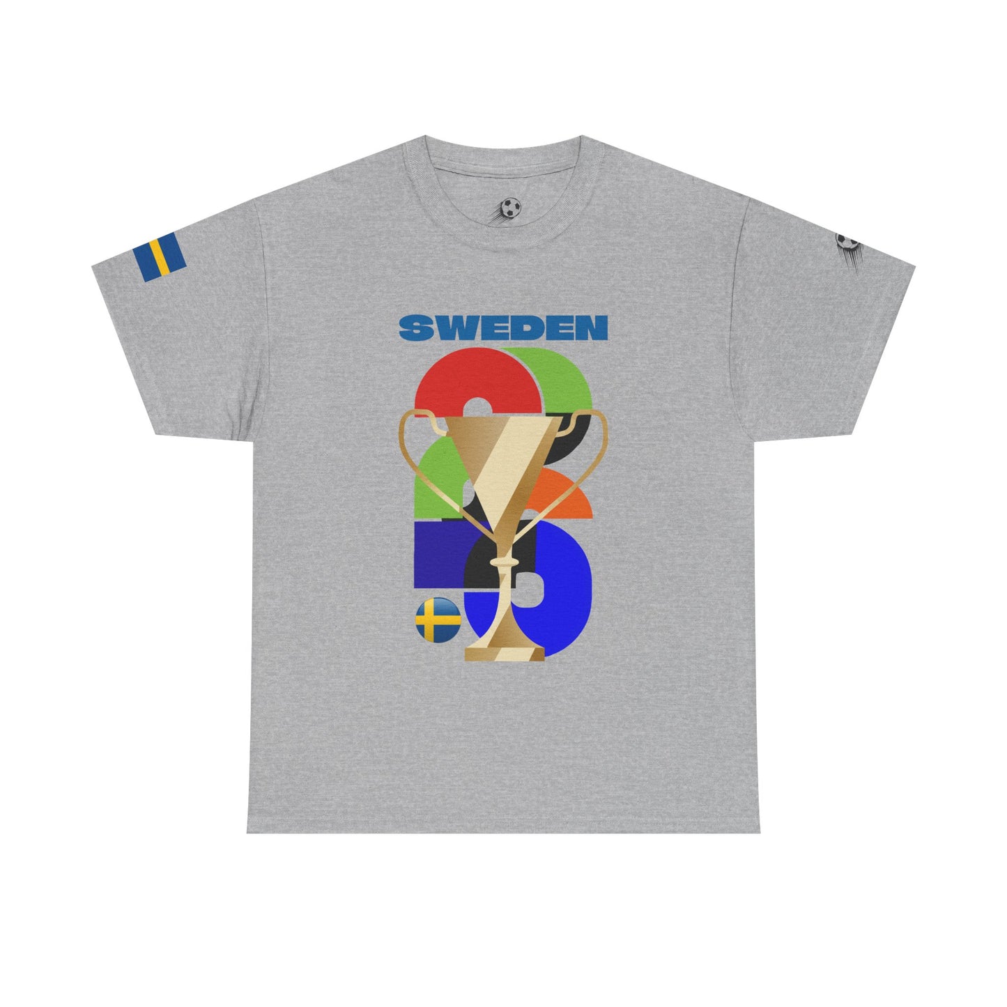 Sweden Football T-Shirt - Unisex Sweden Soccer Fan Tee with Flag (2026)
