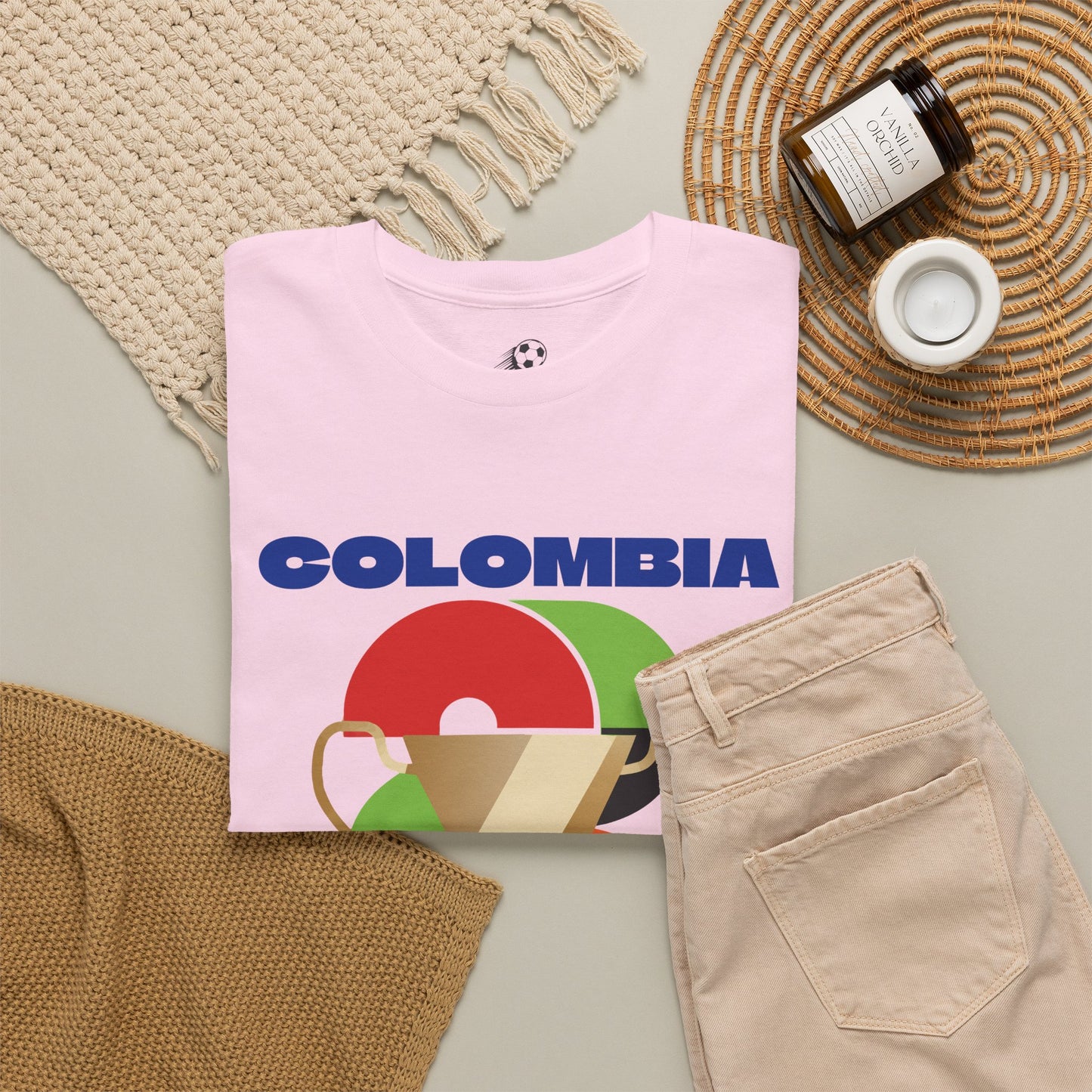 Colombia Football T-Shirt - Unisex Colombia Soccer Fan Tee with Flag (2026)