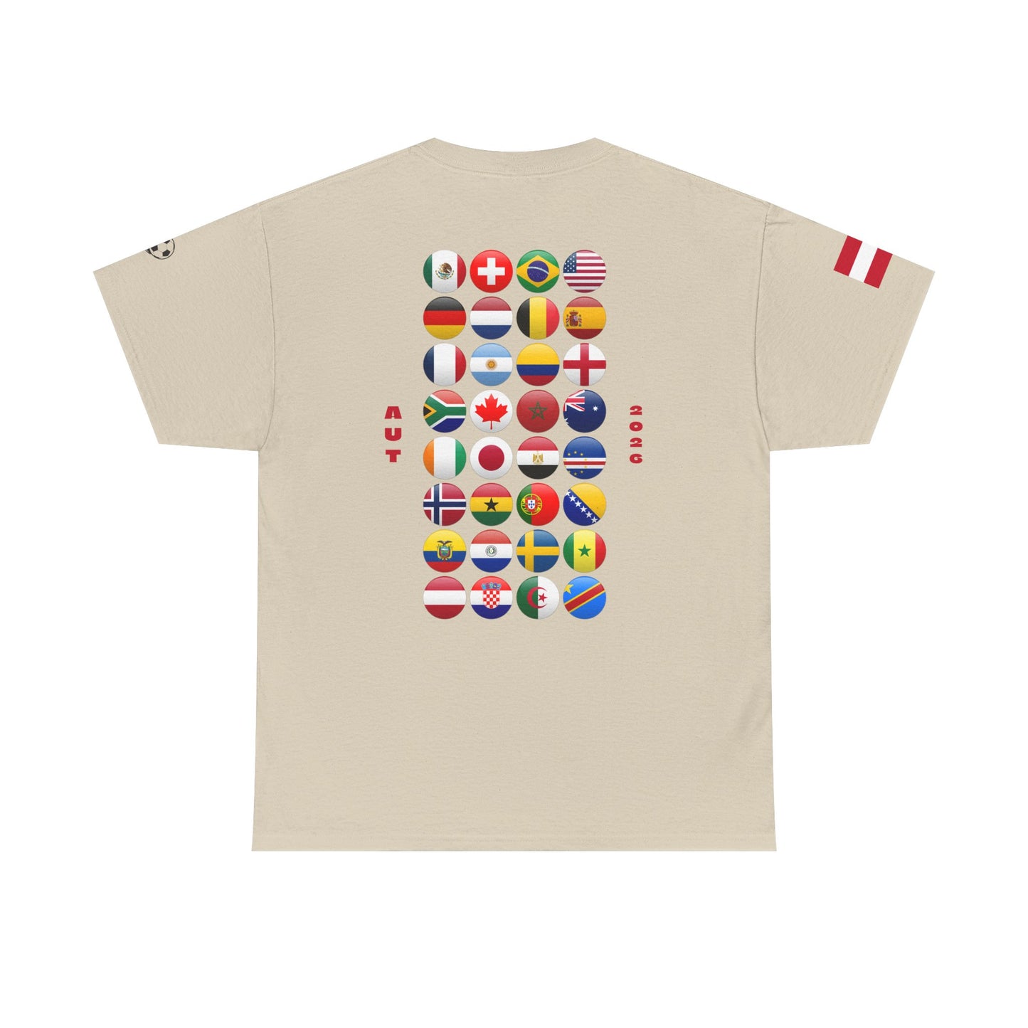 Austria Football T-Shirt - Unisex Austria Soccer Fan Tee with Flag (2026)