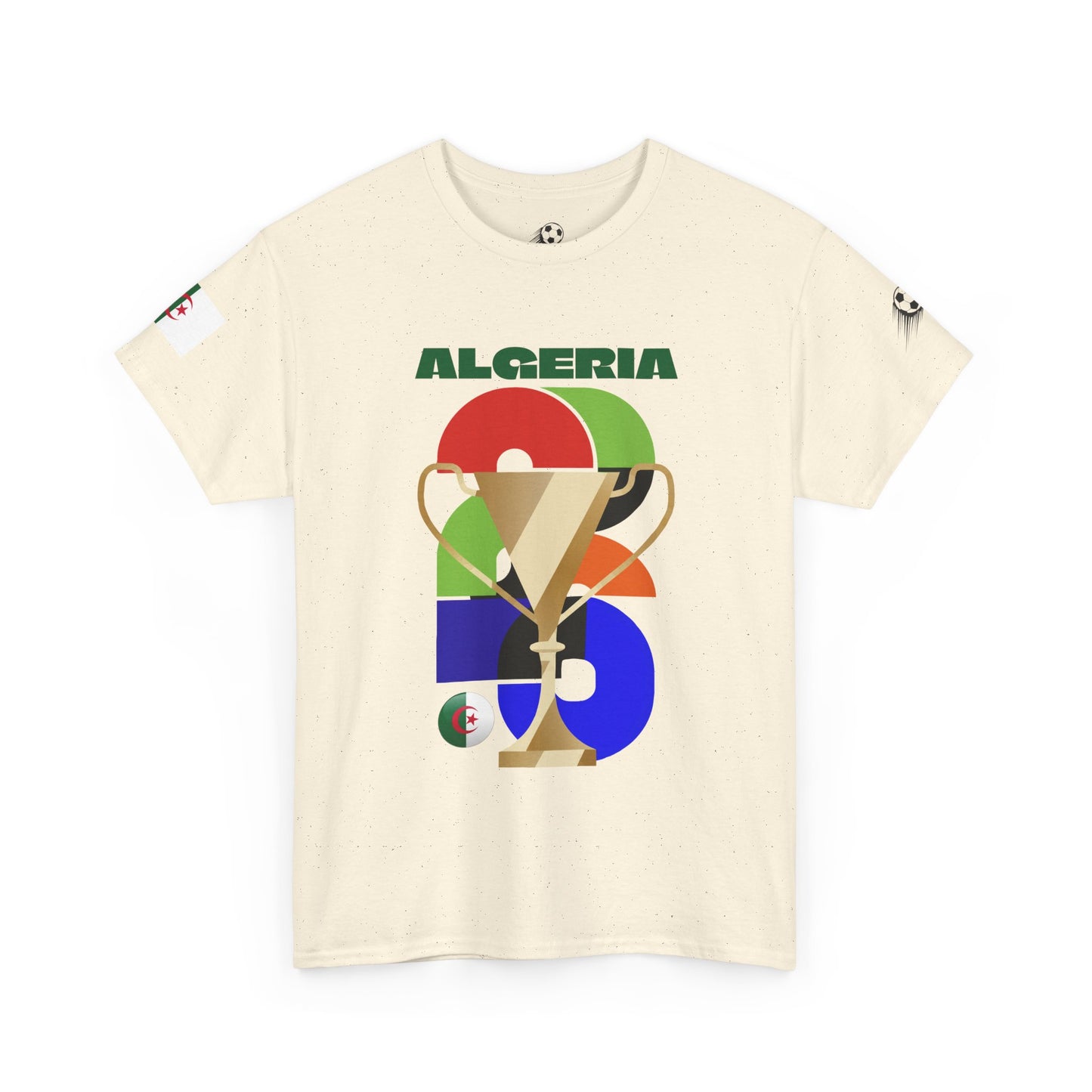 Algeria Football T-Shirt - Unisex Algeria Soccer Fan Tee with Flag (2026)