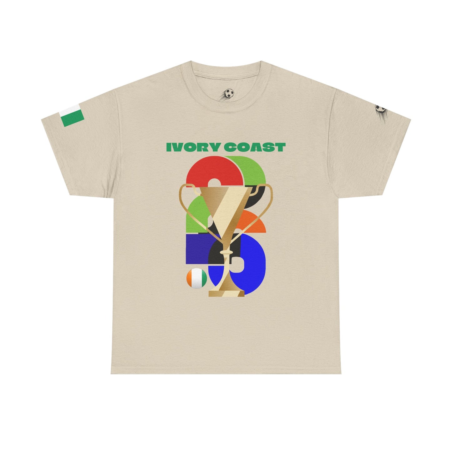 Ivory Coast Football T-Shirt - Unisex Ivory Coast Soccer Fan Tee with Flag (2026)