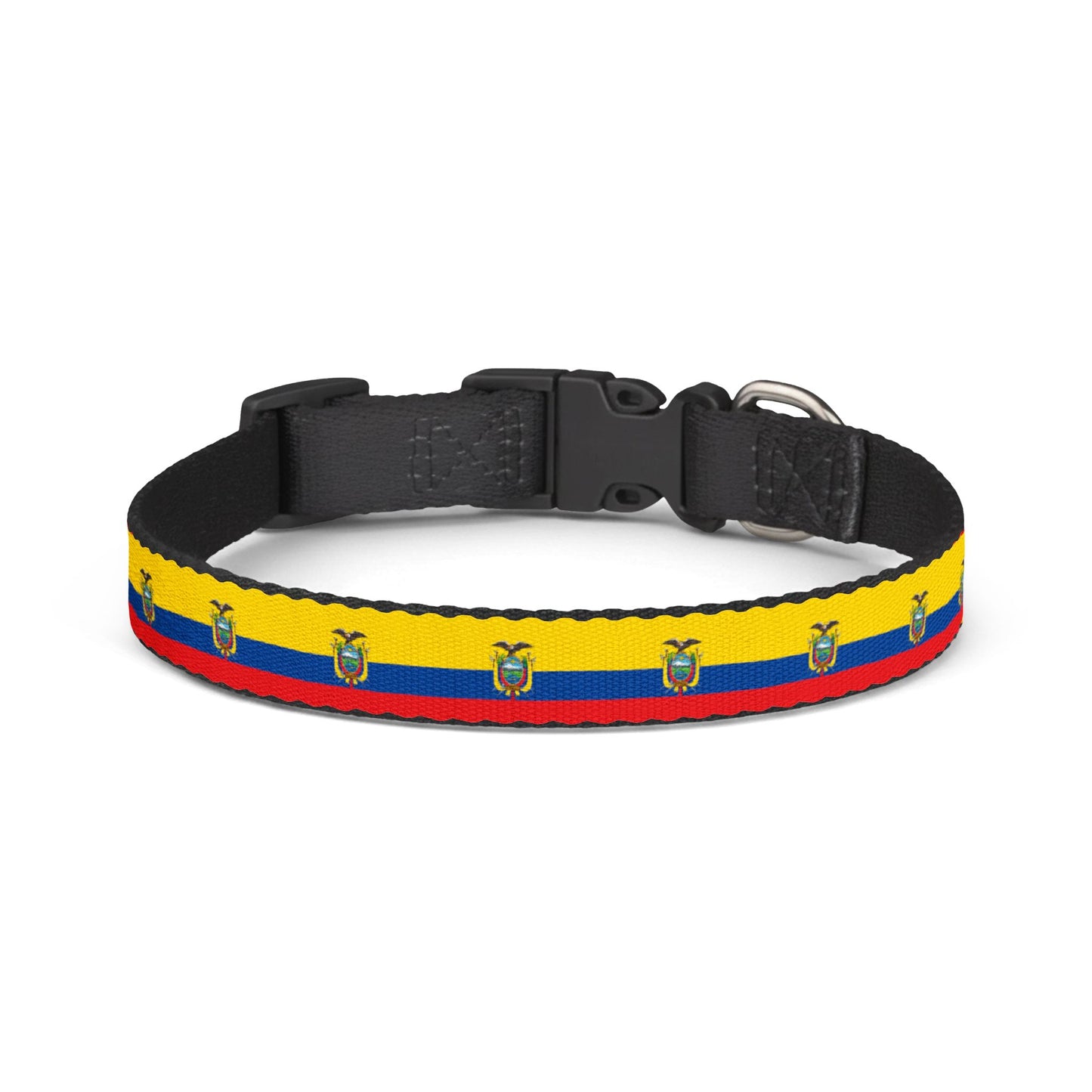 Ecuador Soccer Dog Collar — Ecuadorian Flag Grid Clip-On Pet Collar, Fan Gear
