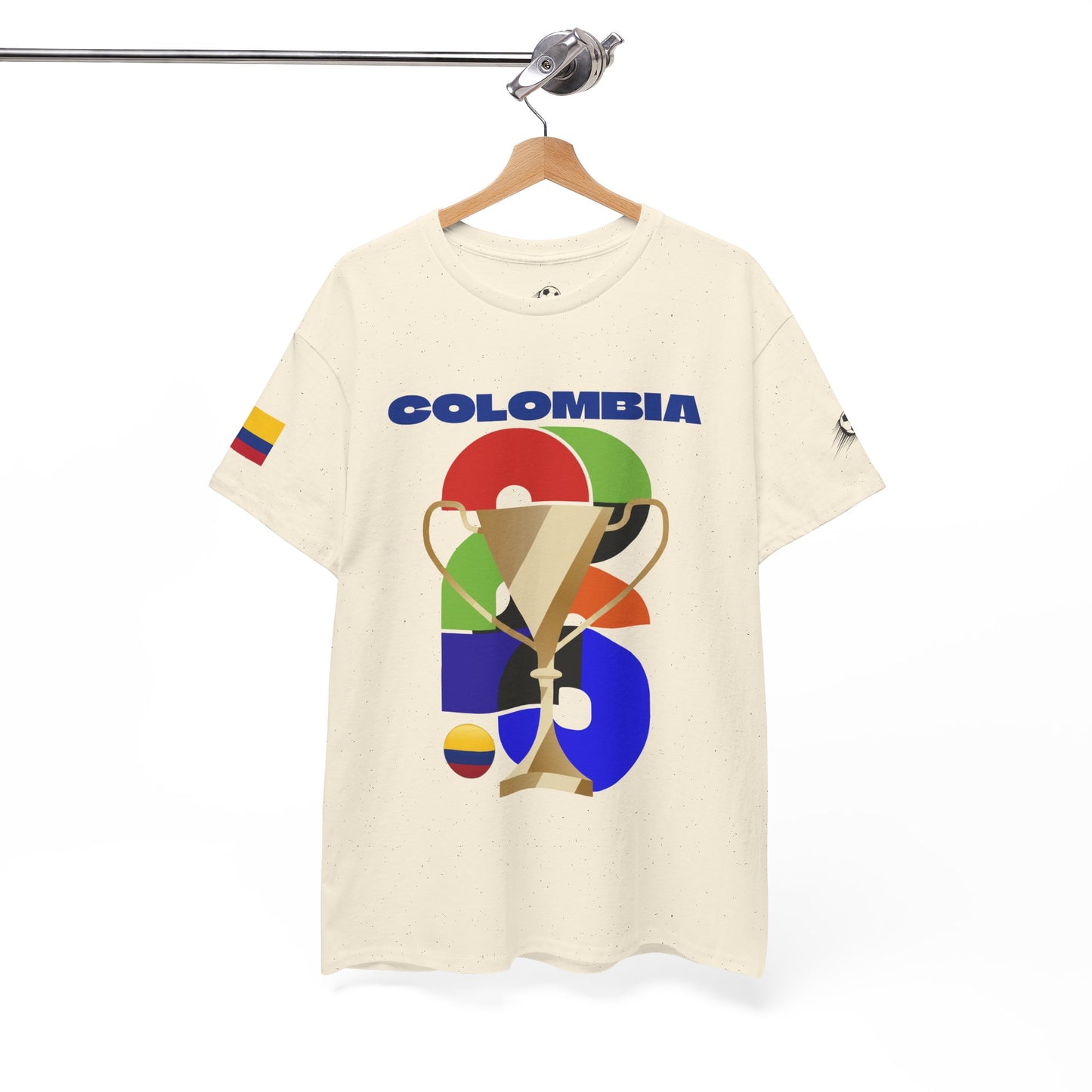 Colombia Football T-Shirt - Unisex Colombia Soccer Fan Tee with Flag (2026)