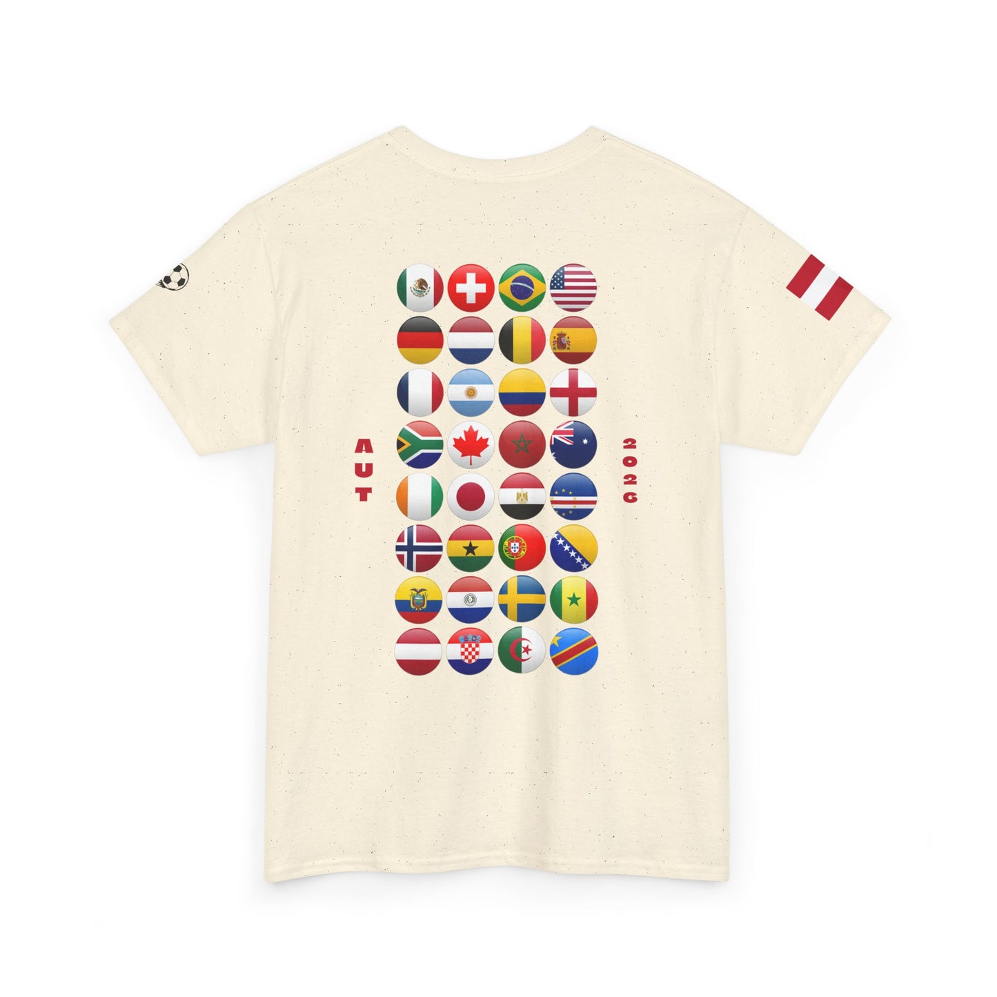 Austria Football T-Shirt - Unisex Austria Soccer Fan Tee with Flag (2026)