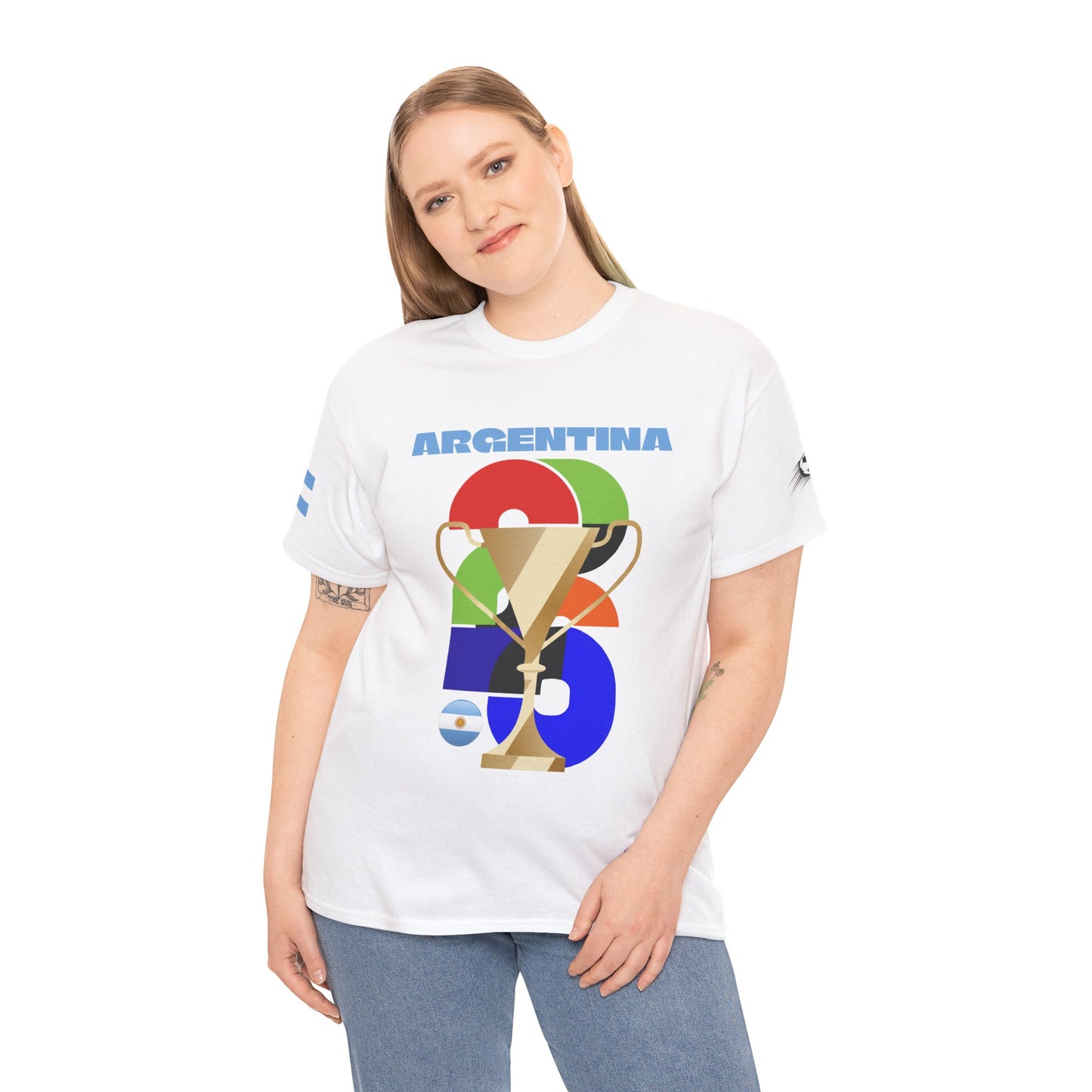 Argentina Football T-Shirt - Unisex Argentina Soccer Fan Tee with Flag (2026)