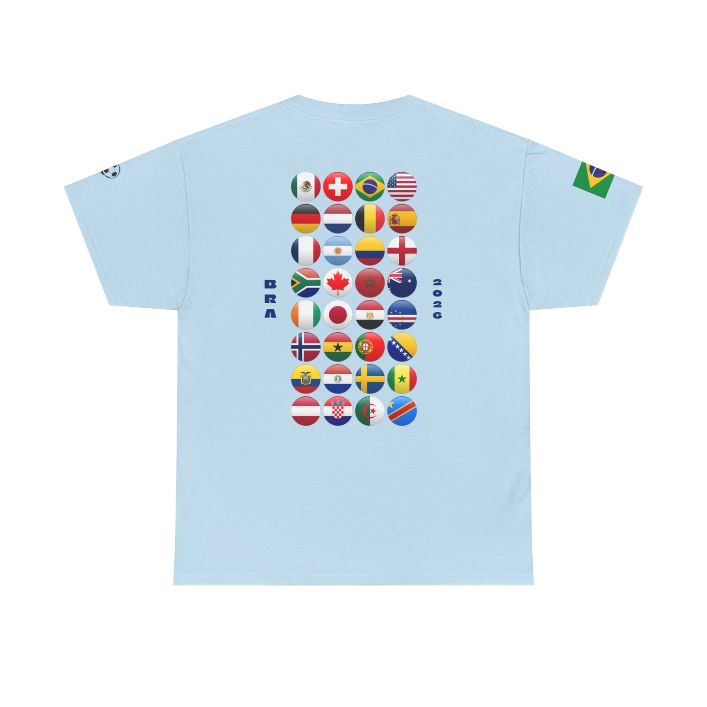 Brazil Football T-Shirt - Unisex Brazil Soccer Fan Tee with Flag (2026)
