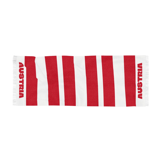 Austria Soccer Scarf - Austria Football Supporter Scarf with Flag (2026)