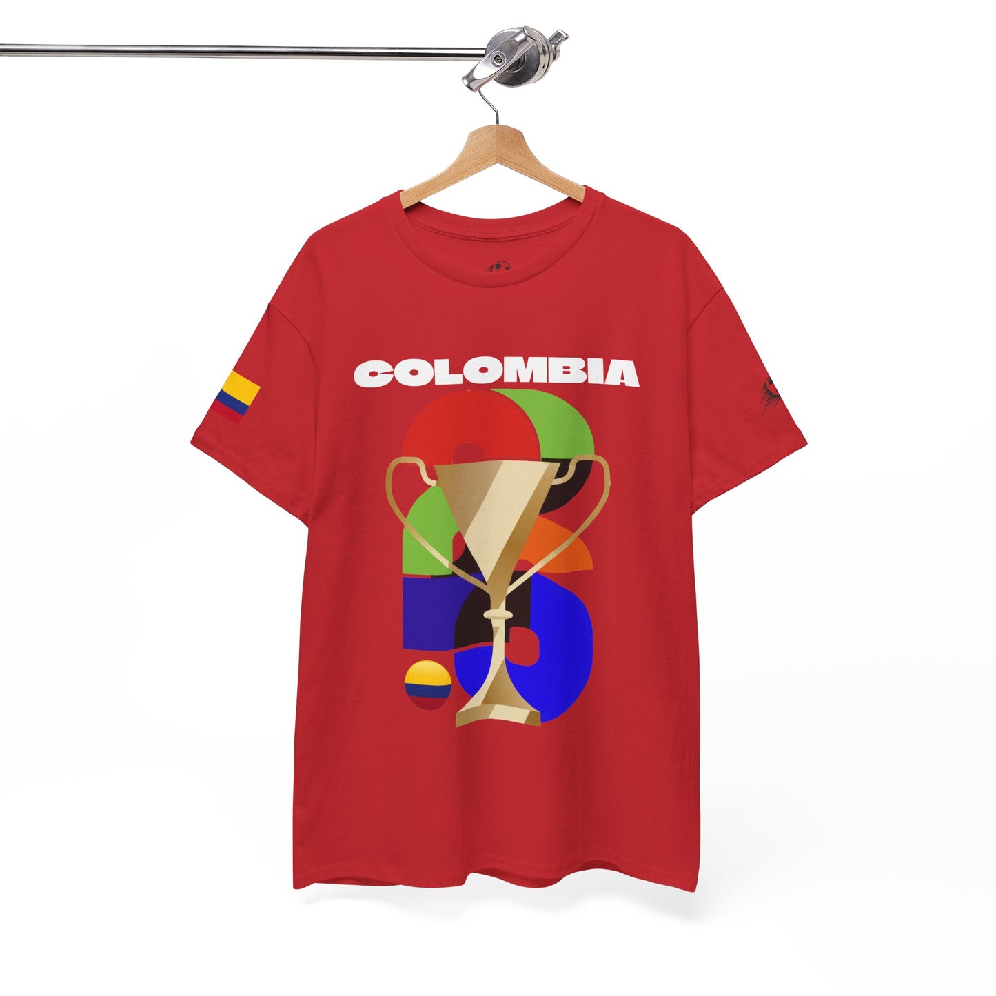 Colombia Football T-Shirt - Unisex Colombia Soccer Fan Tee with Flag (2026)