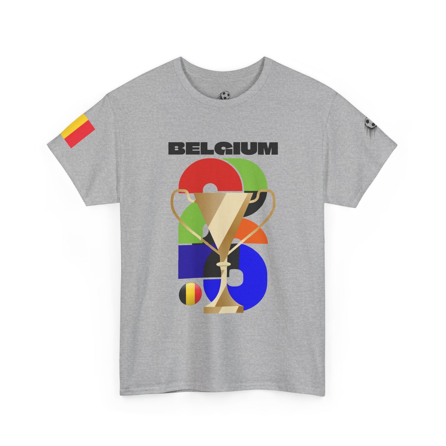 Belgium Football T-Shirt - Unisex Belgium Soccer Fan Tee with Flag (2026)