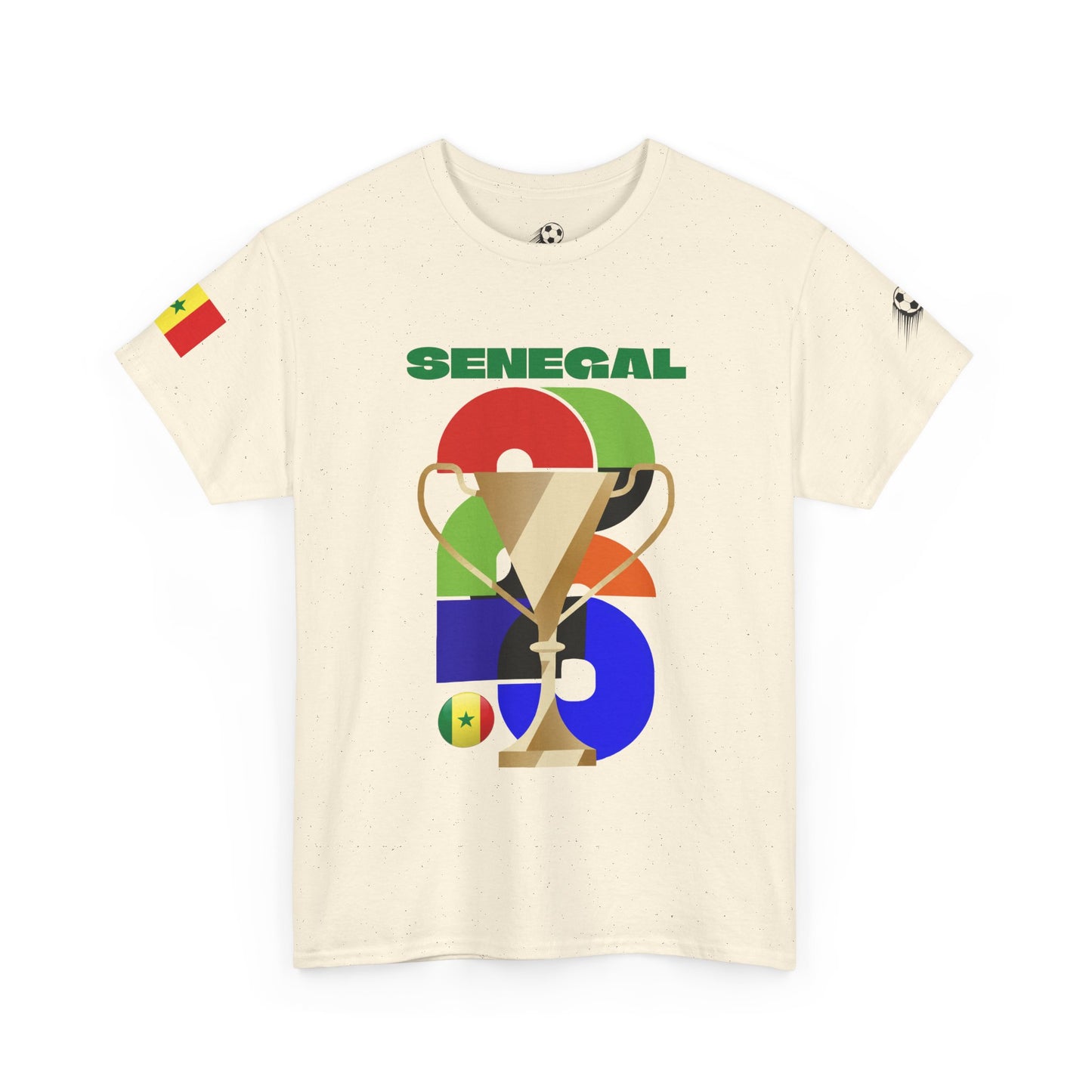 Senegal Football T-Shirt - Unisex Senegal Soccer Fan Tee with Flag (2026)