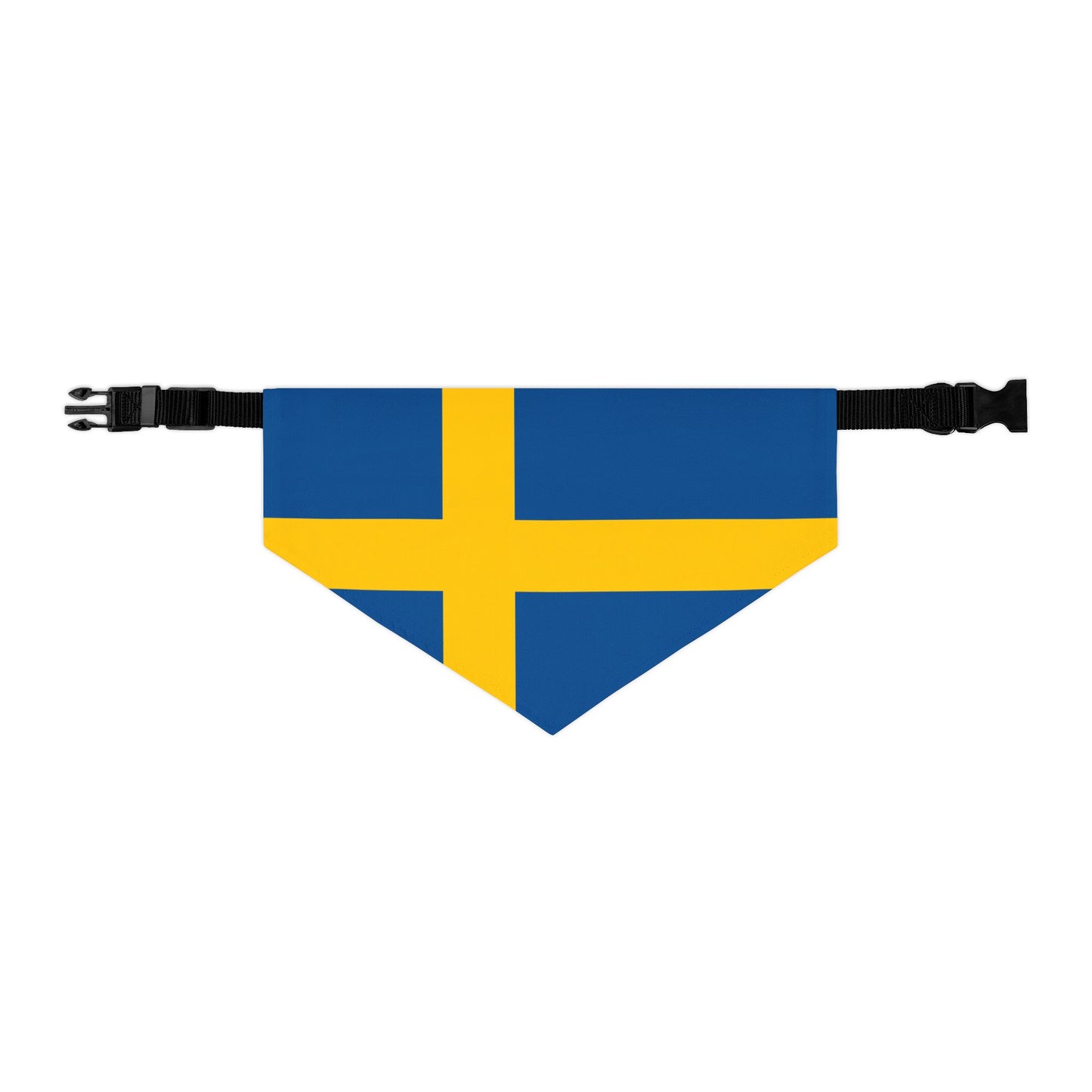 Sweden Soccer Dog Bandana — Swedish Flag Snap-On Pet Bandana, Fan Gear