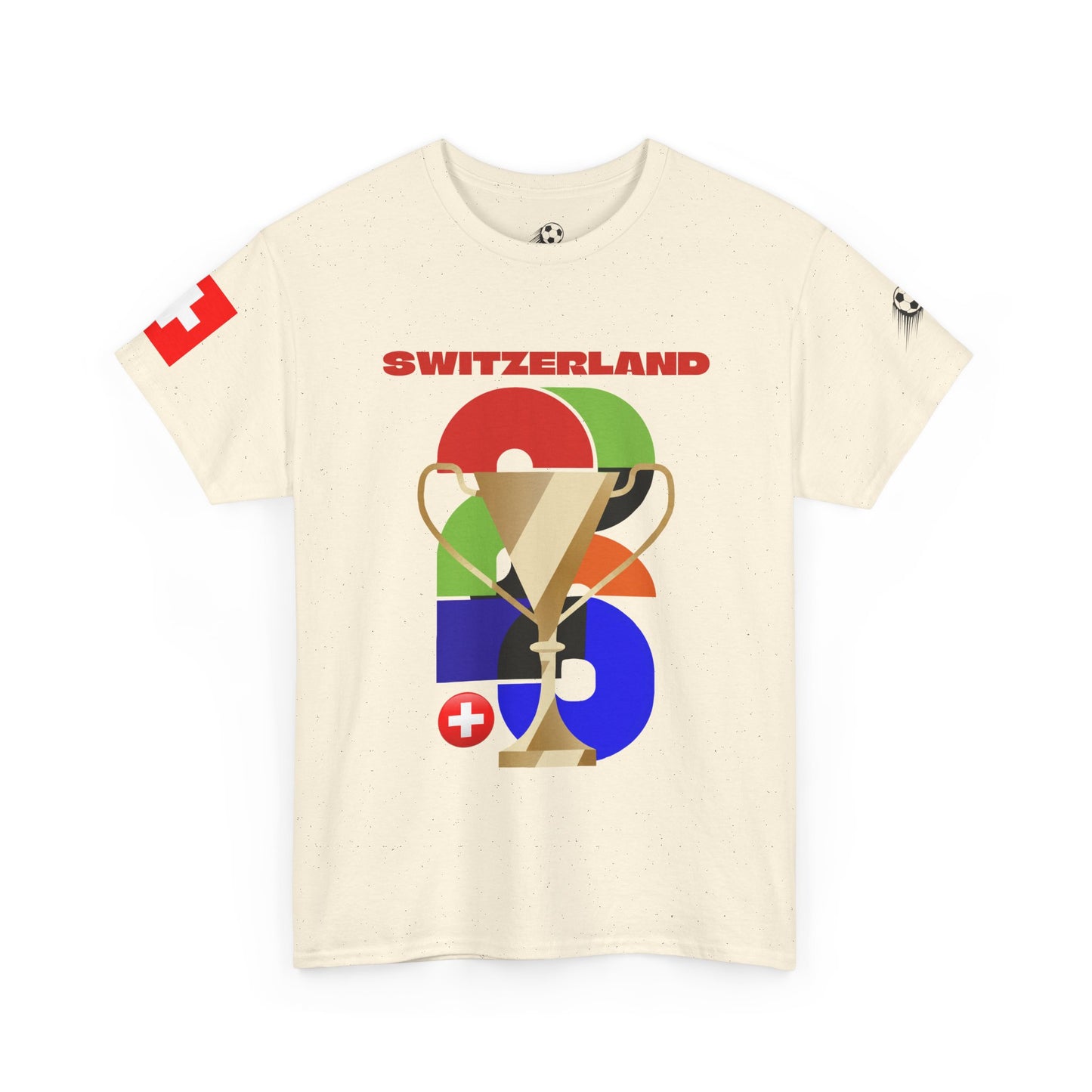 Switzerland Football T-Shirt - Unisex Switzerland Soccer Fan Tee with Flag (2026)