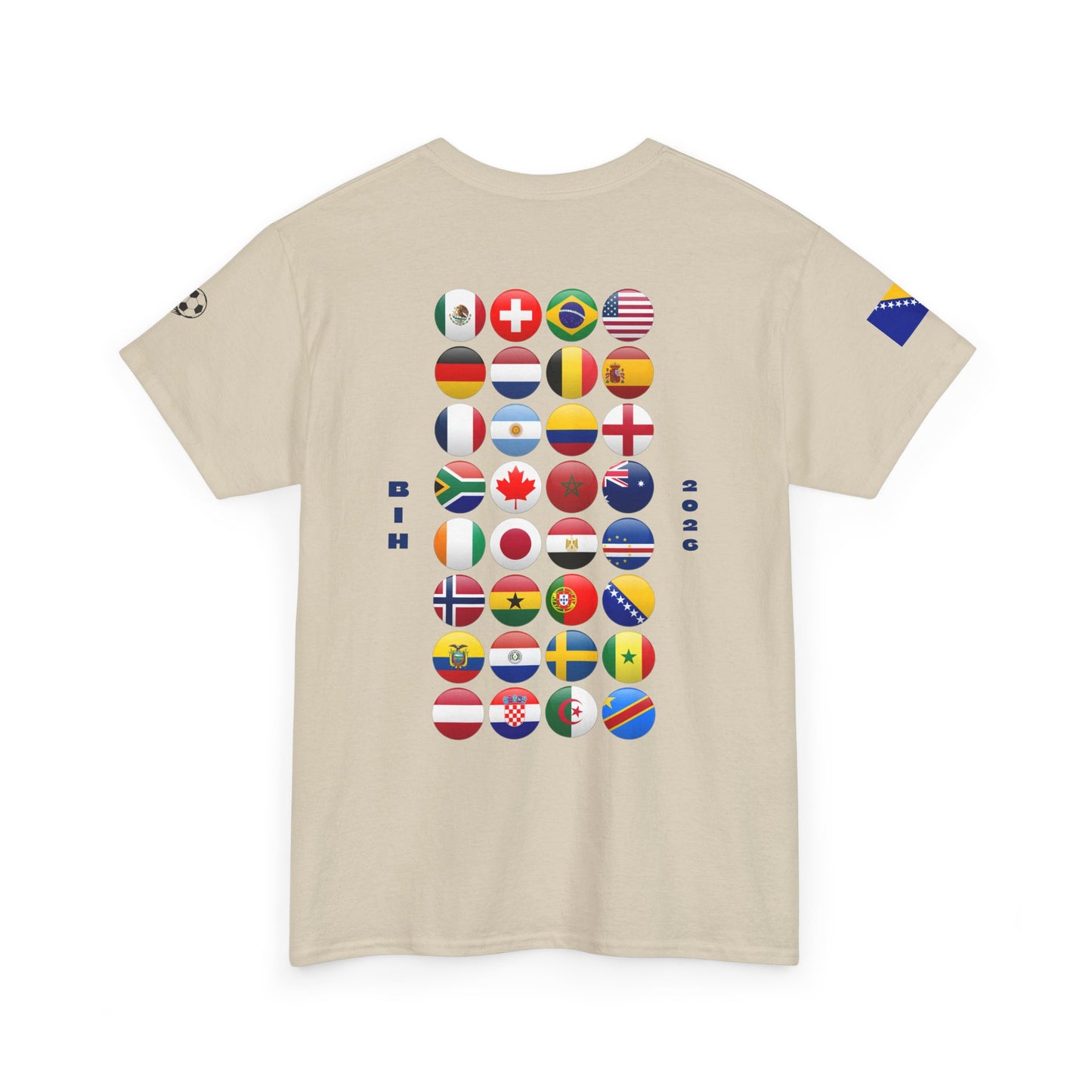Bosnia and Herzegovina Football T-Shirt - Unisex Bosnia and Herzegovina Soccer Fan Tee with Flag (2026)