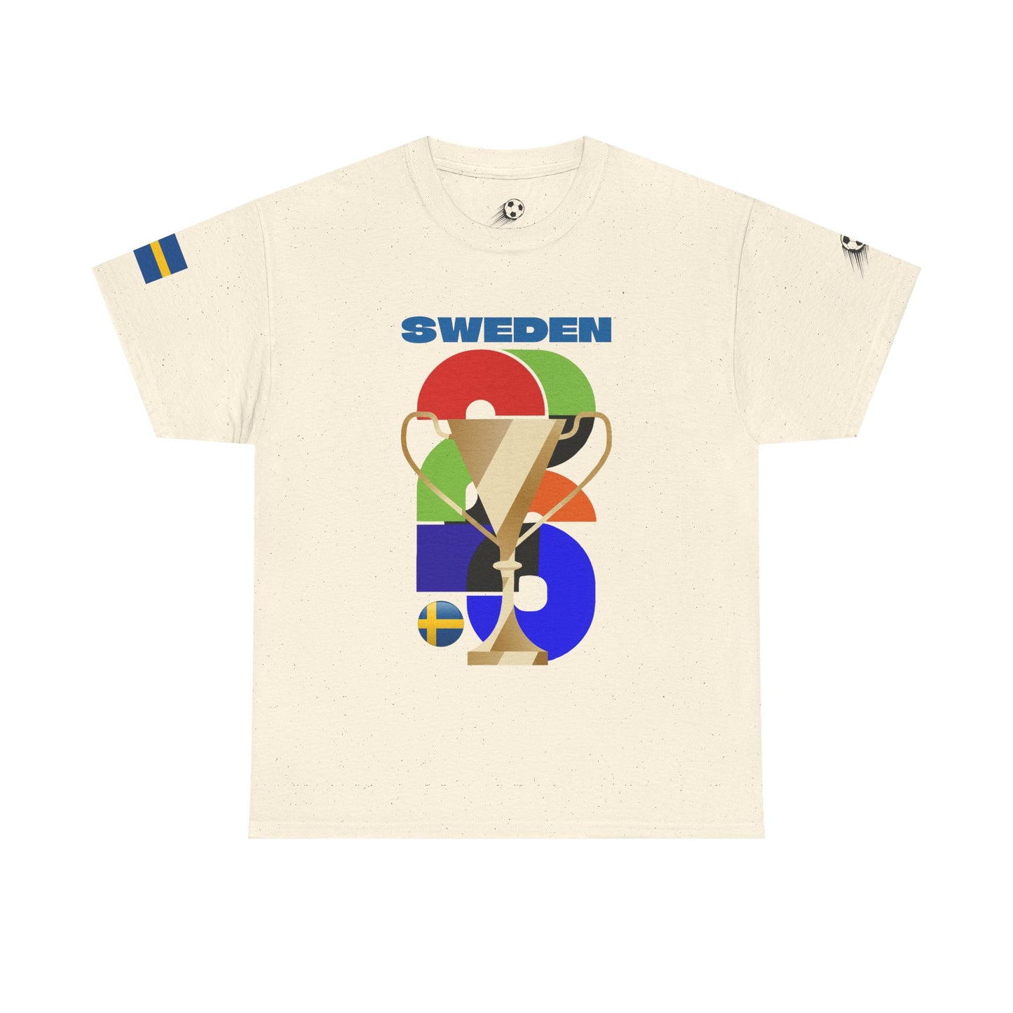 Sweden Football T-Shirt - Unisex Sweden Soccer Fan Tee with Flag (2026)