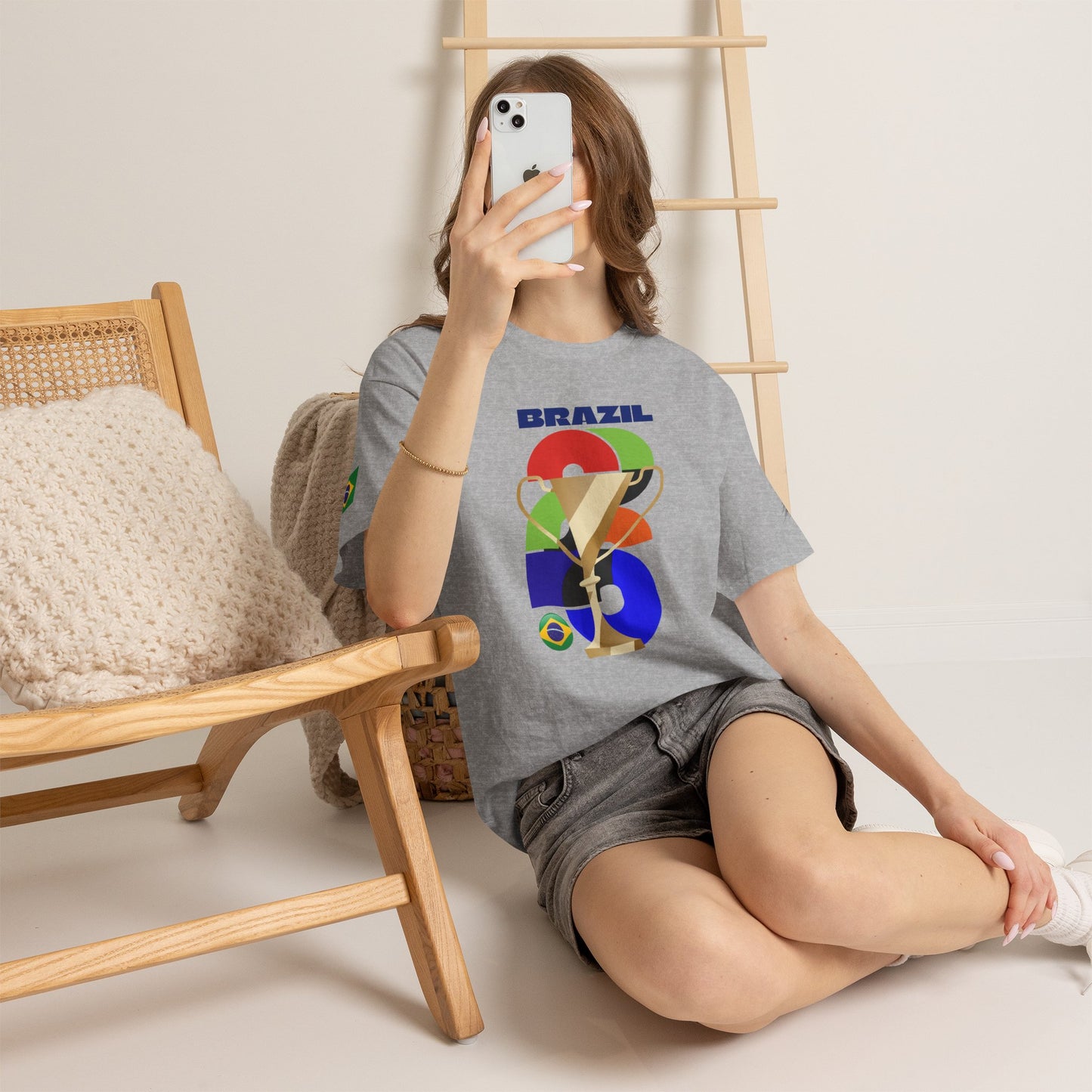 Brazil Football T-Shirt - Unisex Brazil Soccer Fan Tee with Flag (2026)