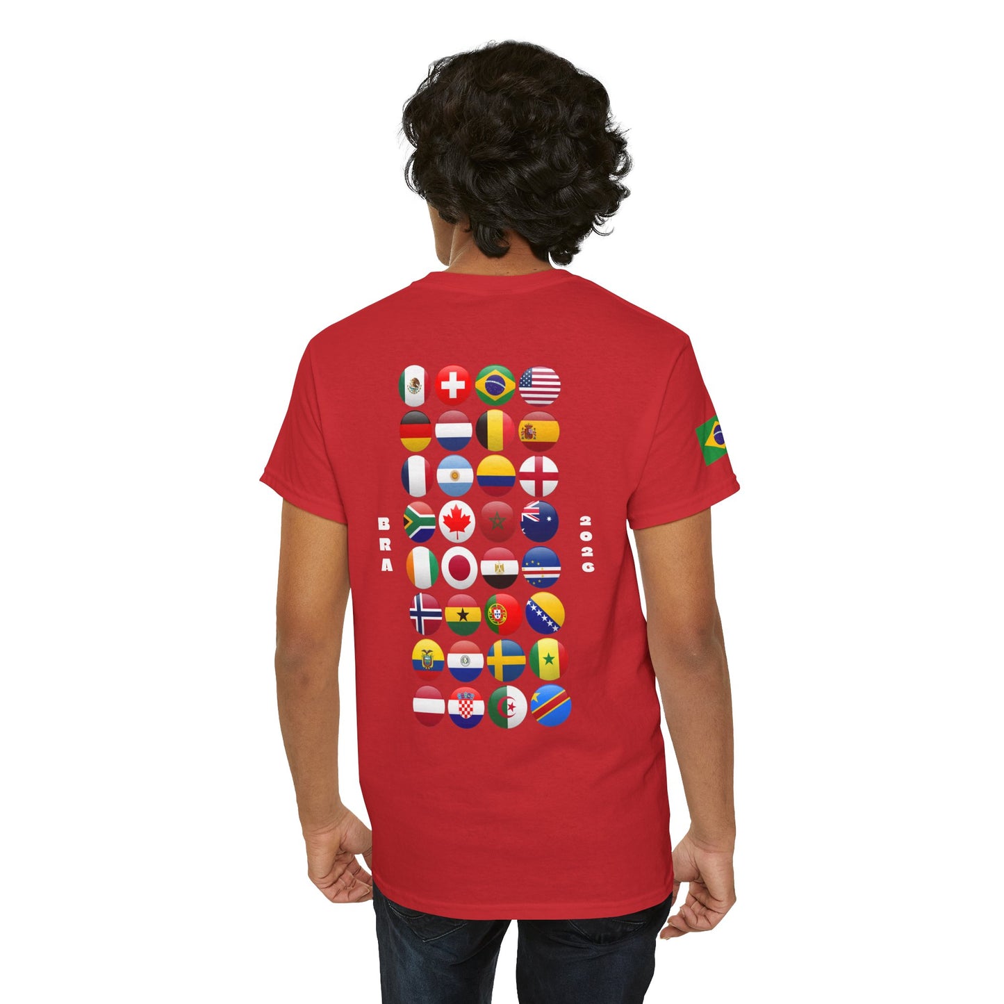 Brazil Football T-Shirt - Unisex Brazil Soccer Fan Tee with Flag (2026)