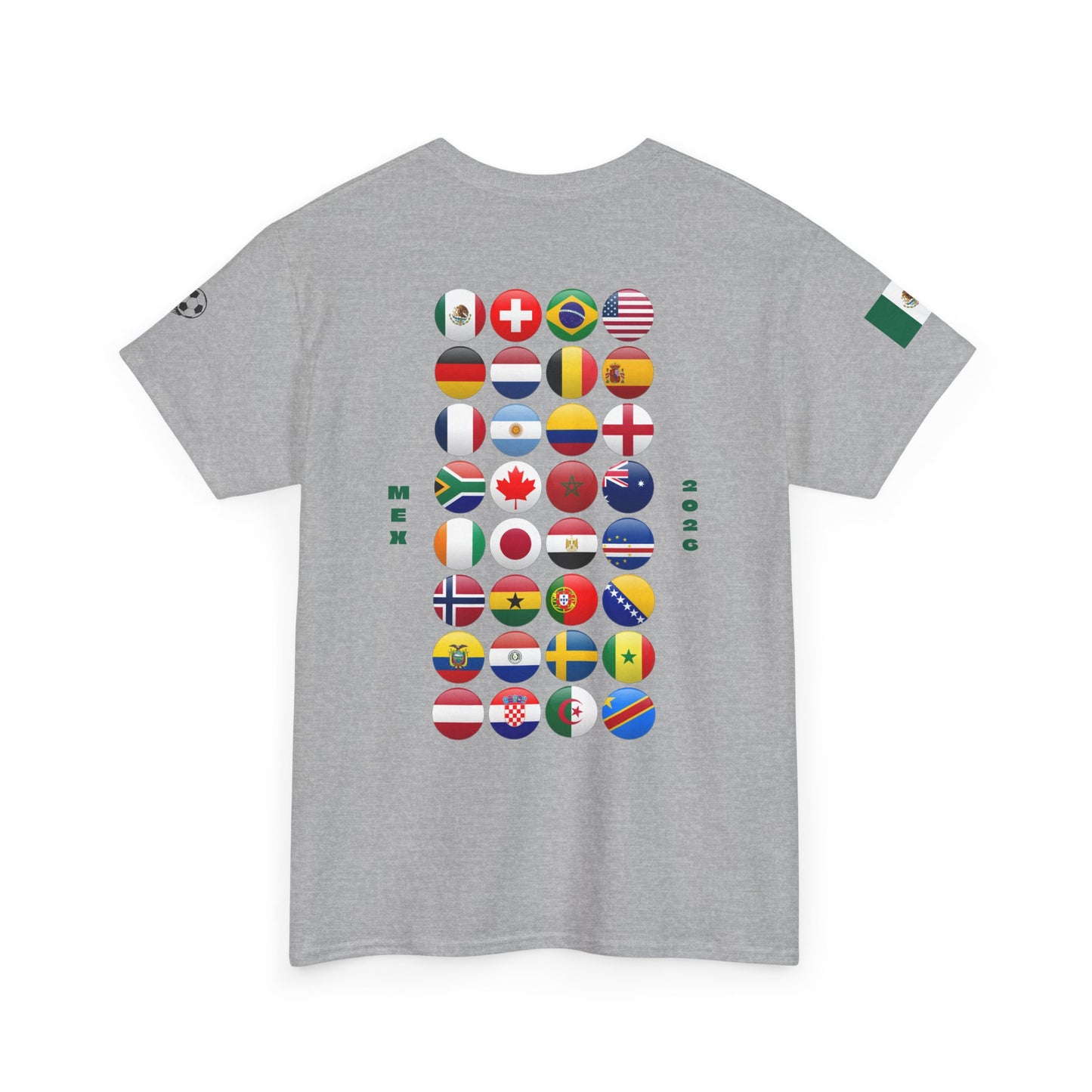Mexico Football T-Shirt - Unisex Mexico Soccer Fan Tee with Flag (2026)