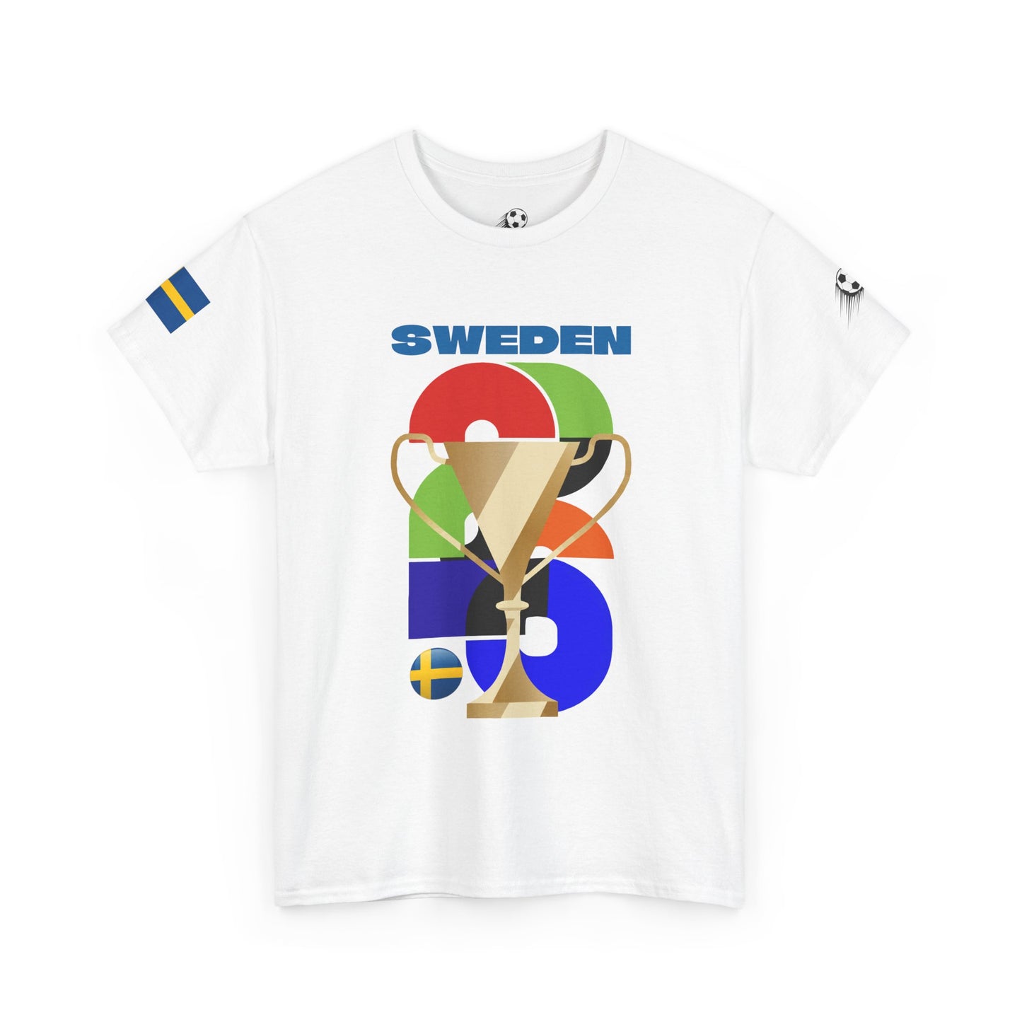 Sweden Football T-Shirt - Unisex Sweden Soccer Fan Tee with Flag (2026)