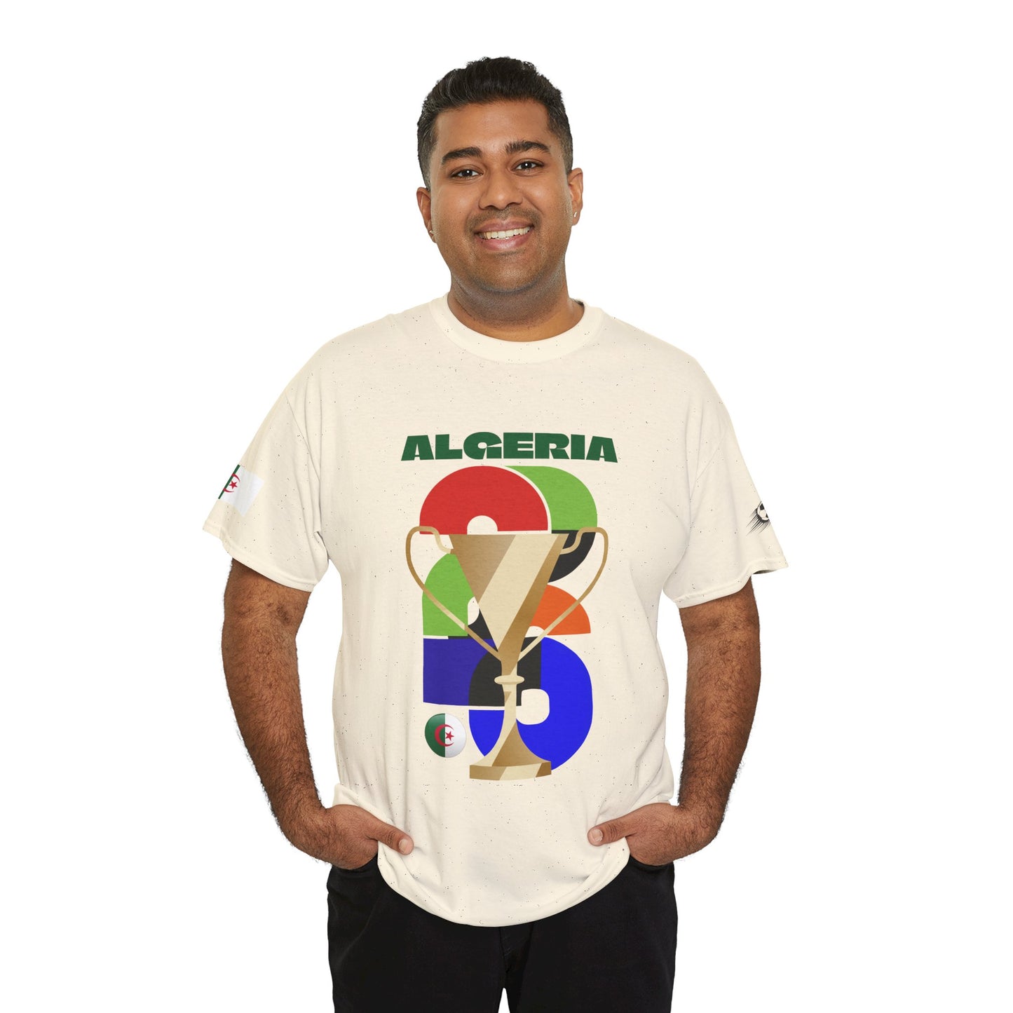 Algeria Football T-Shirt - Unisex Algeria Soccer Fan Tee with Flag (2026)