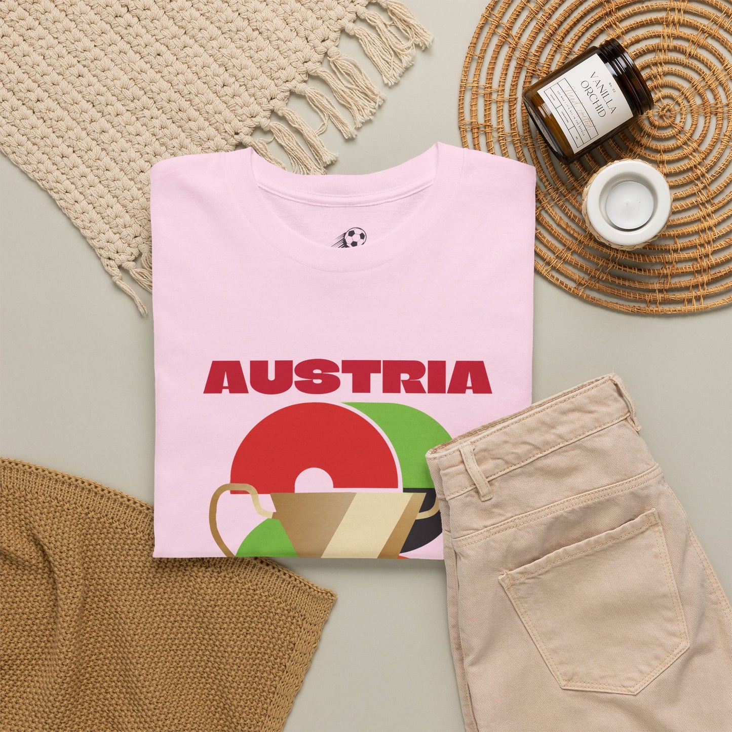 Austria Football T-Shirt - Unisex Austria Soccer Fan Tee with Flag (2026)