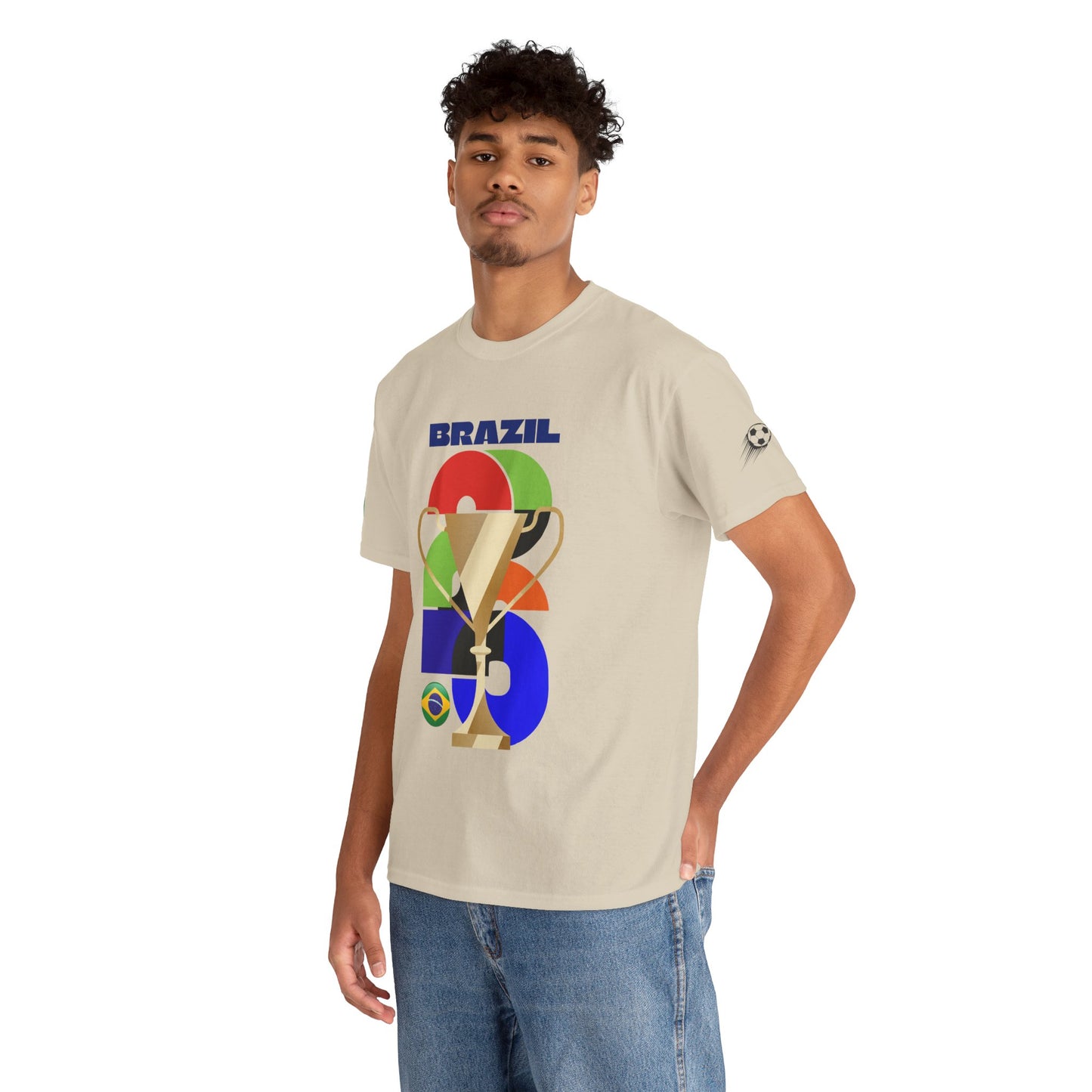 Brazil Football T-Shirt - Unisex Brazil Soccer Fan Tee with Flag (2026)