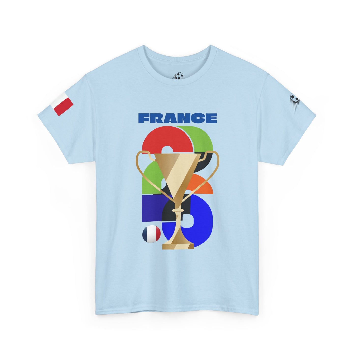 France Football T-Shirt - Unisex France Soccer Fan Tee with Flag (2026)