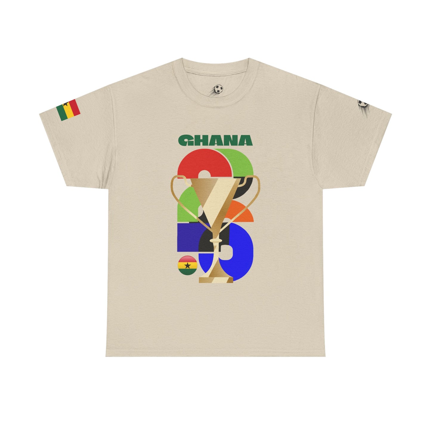 Ghana Football T-Shirt - Unisex Ghana Soccer Fan Tee with Flag (2026)