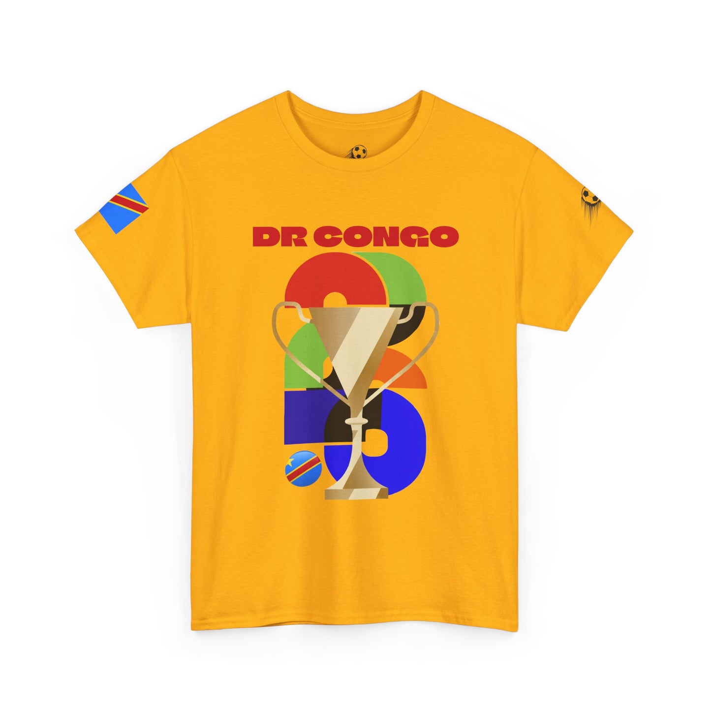 DR Congo Football T-Shirt - Unisex DR Congo Soccer Fan Tee with Flag (2026)