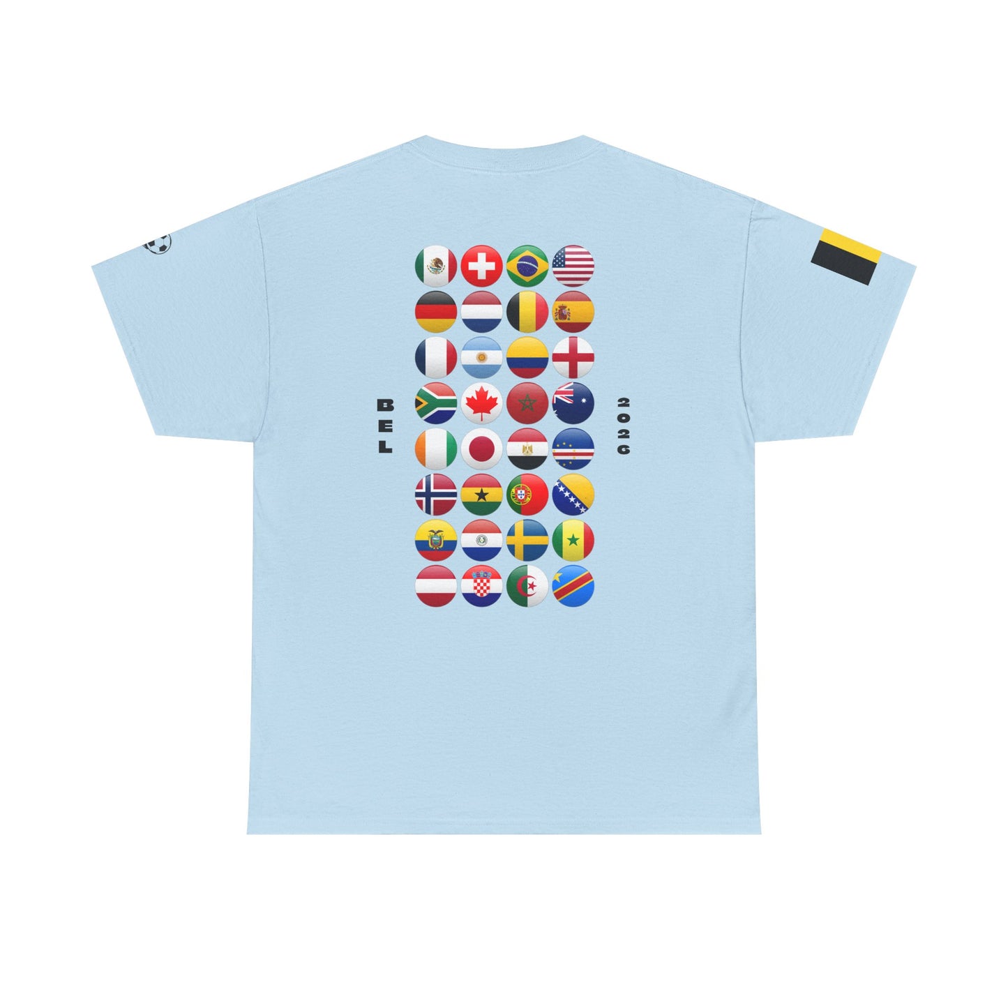 Belgium Football T-Shirt - Unisex Belgium Soccer Fan Tee with Flag (2026)