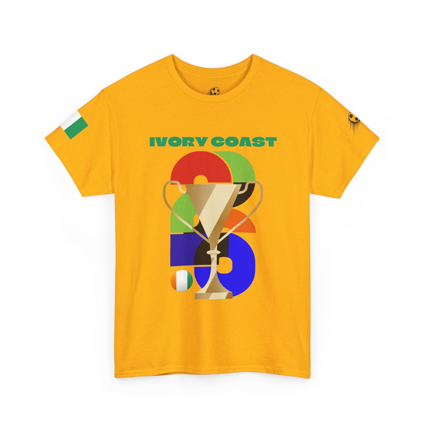 Ivory Coast Football T-Shirt - Unisex Ivory Coast Soccer Fan Tee with Flag (2026)