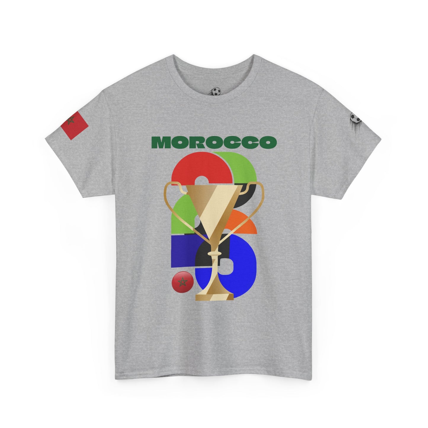 Morocco Football T-Shirt - Unisex Morocco Soccer Fan Tee with Flag (2026)