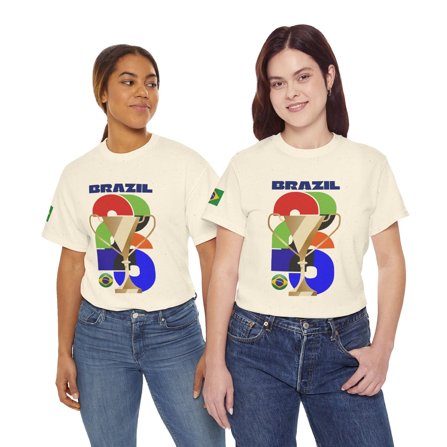 Brazil Football T-Shirt - Unisex Brazil Soccer Fan Tee with Flag (2026)